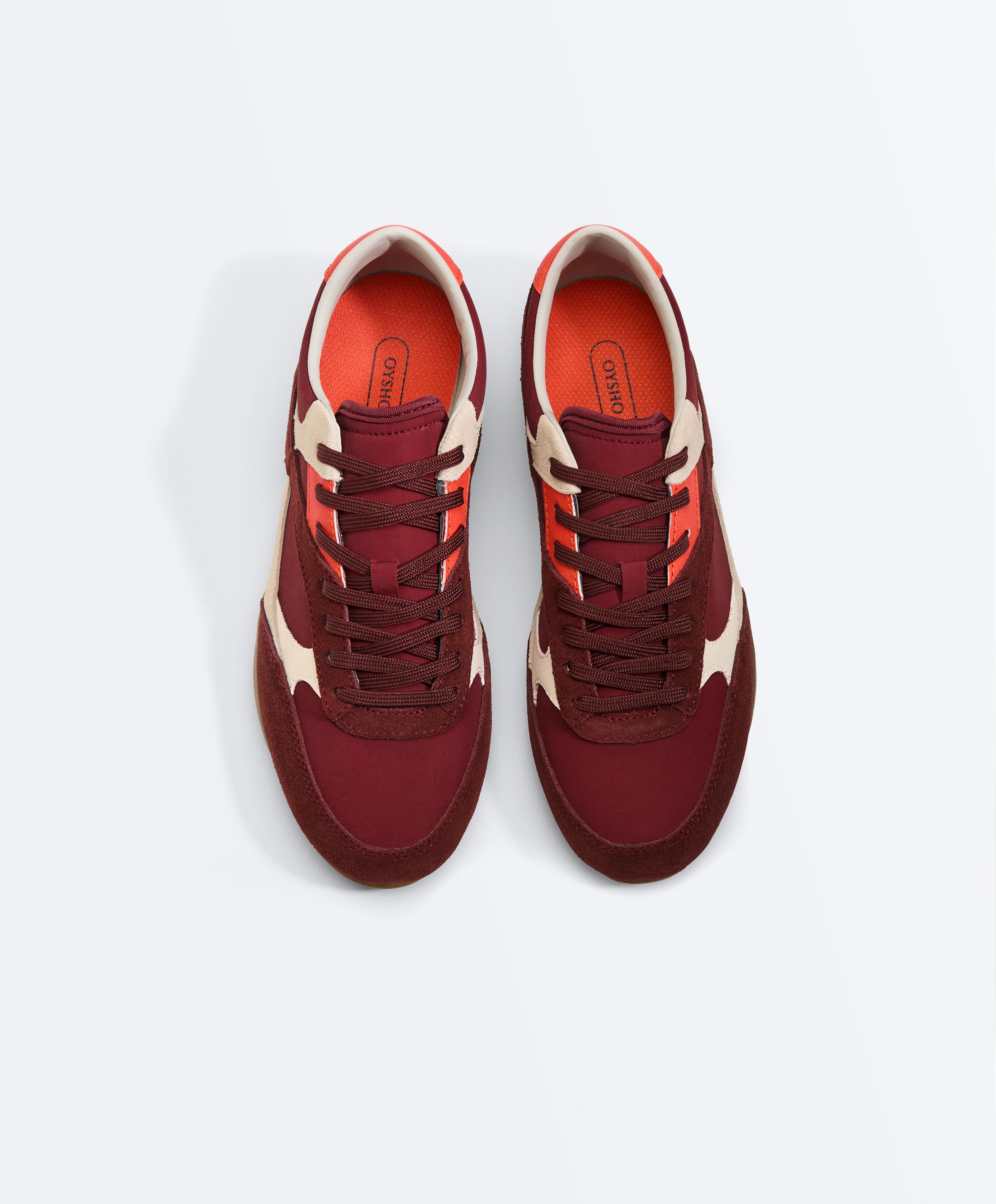 Retro-style trainers — BURGUNDY