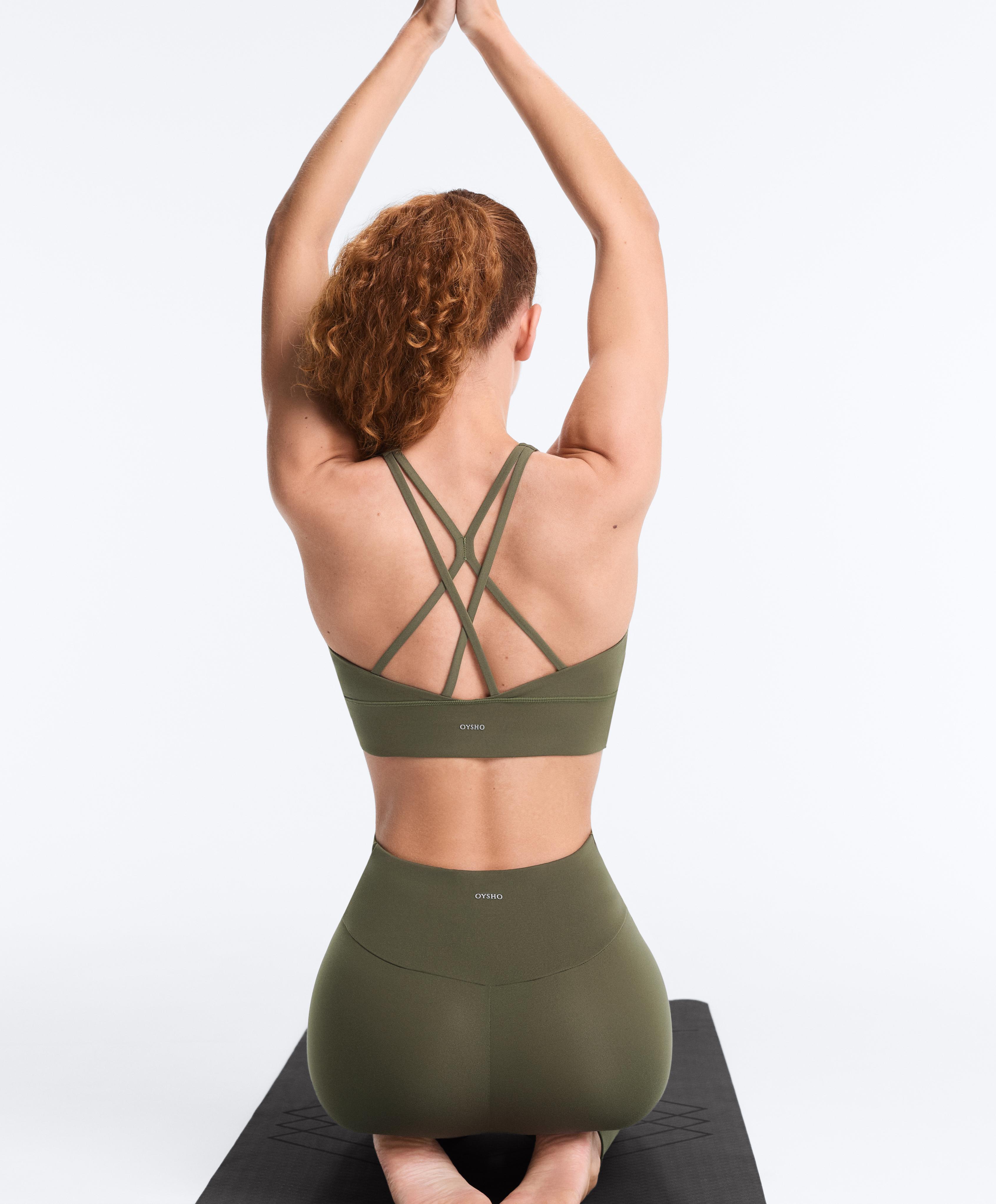 Medium-support Comfortlux sports bra with cups — KHAKI