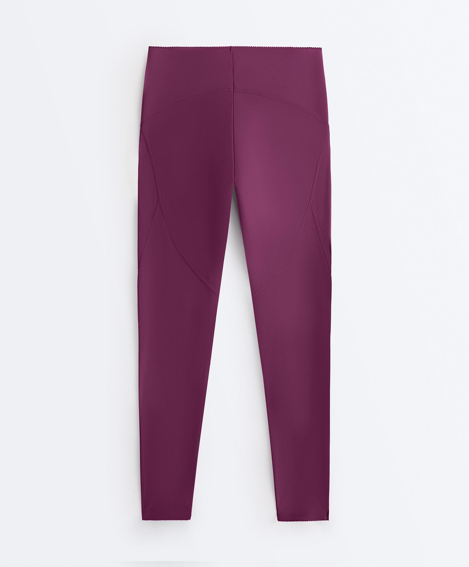 Basic compressive high-waisted ankle-length leggings — DARK PLUM