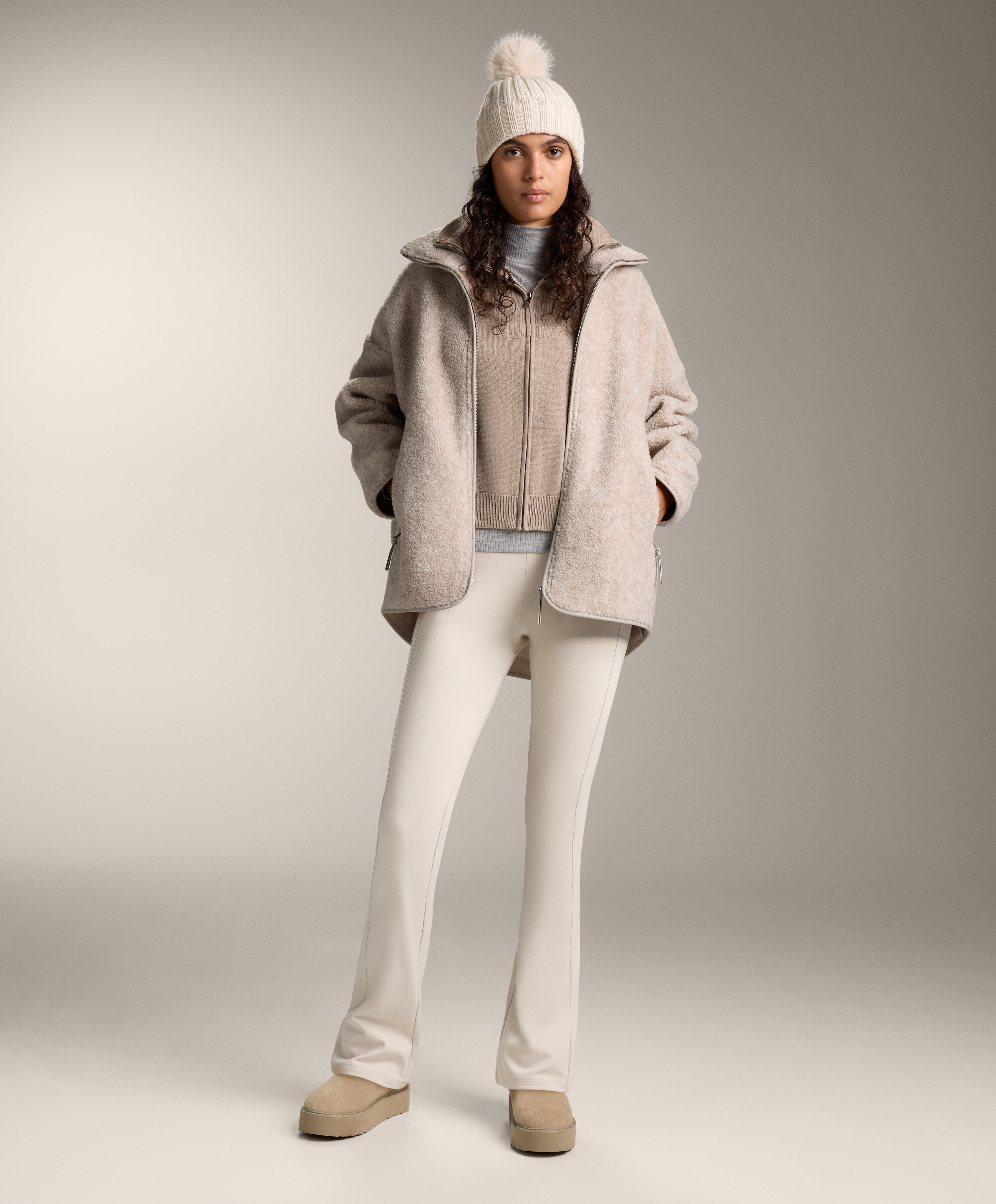 Oversize faux-shearling jacket — PALE ASPHALT