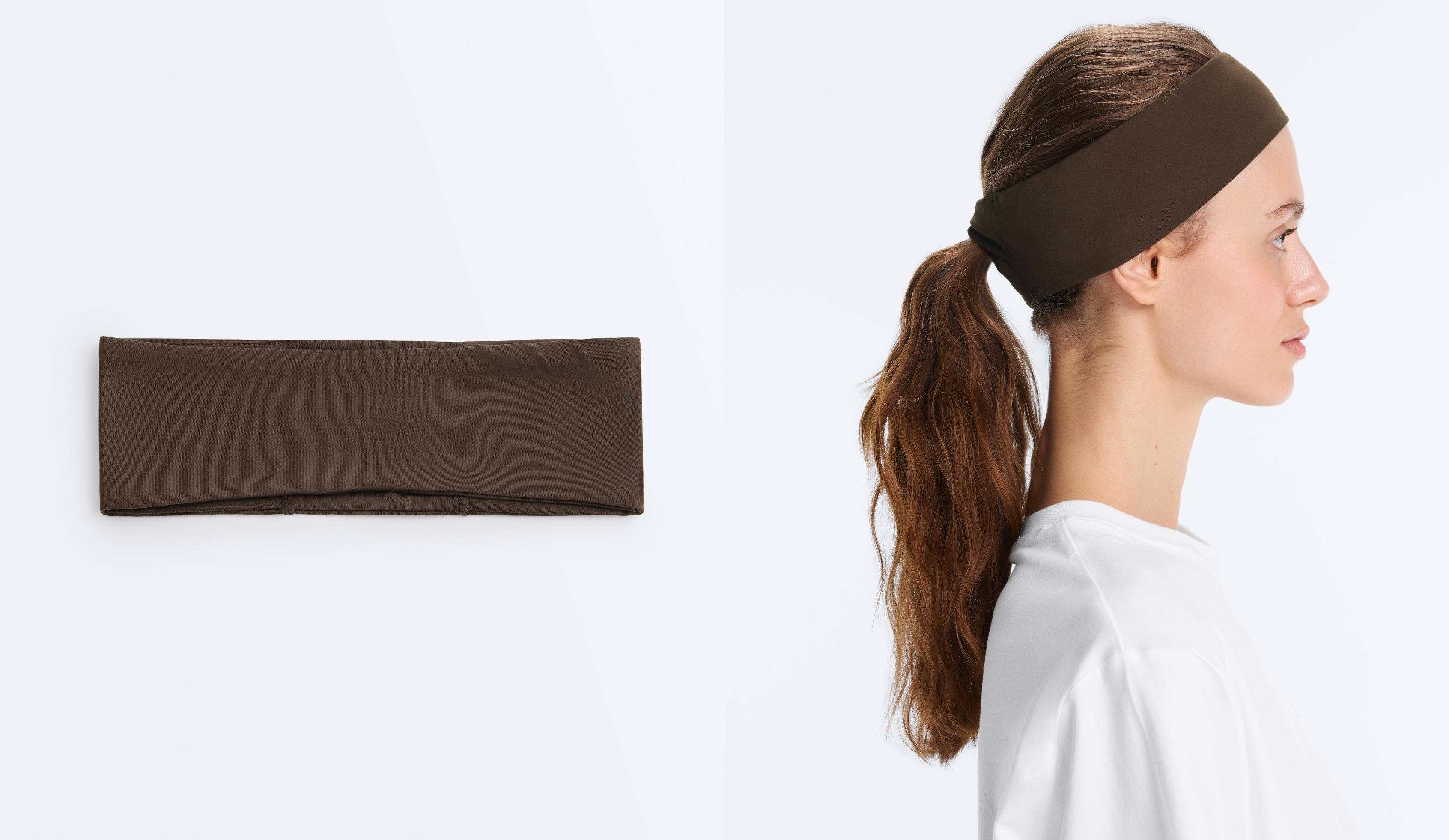 7cm reflective adjustable sports headband — DARK BROWN