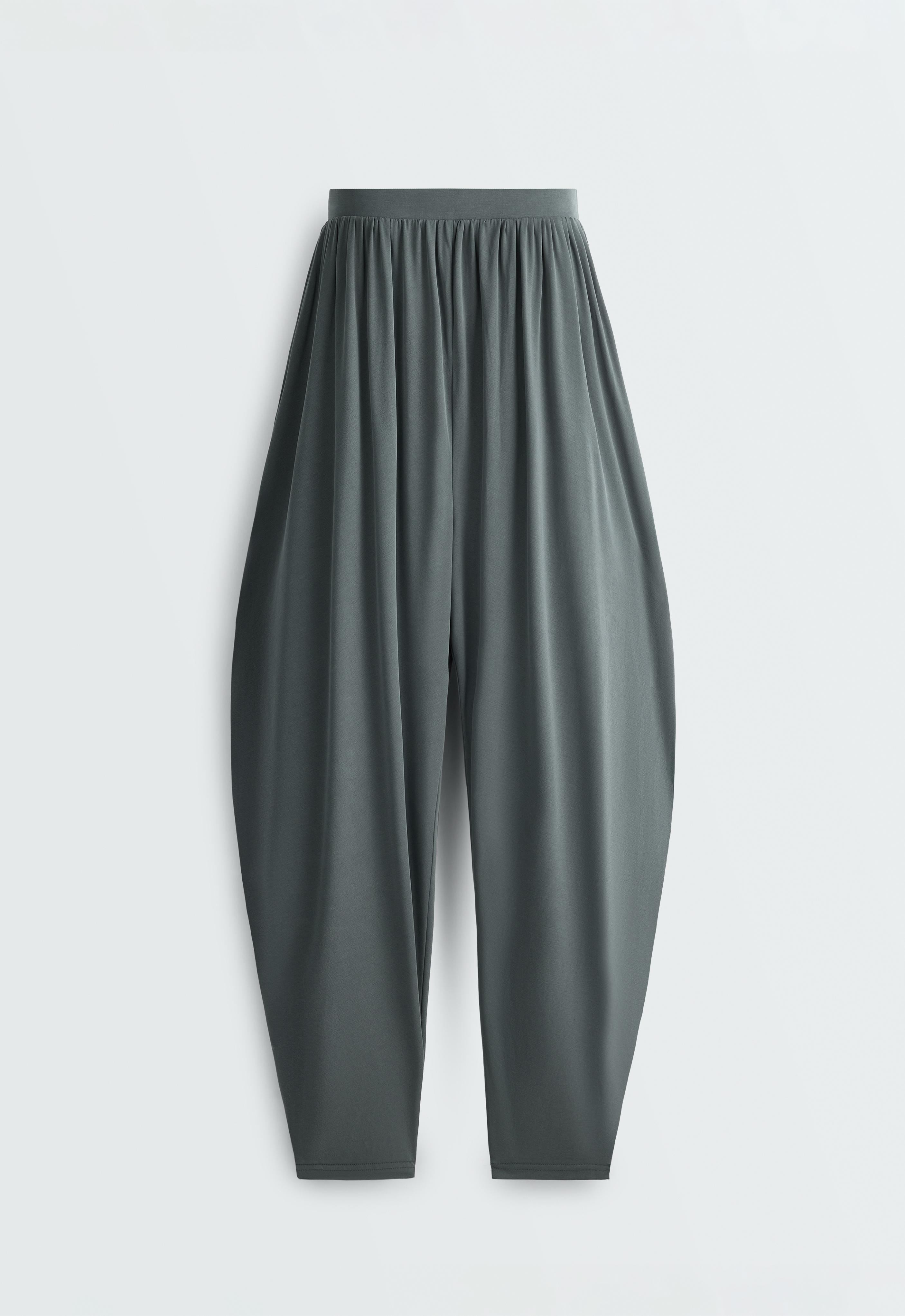 Modal blend bloomer trousers — STEEL GREY