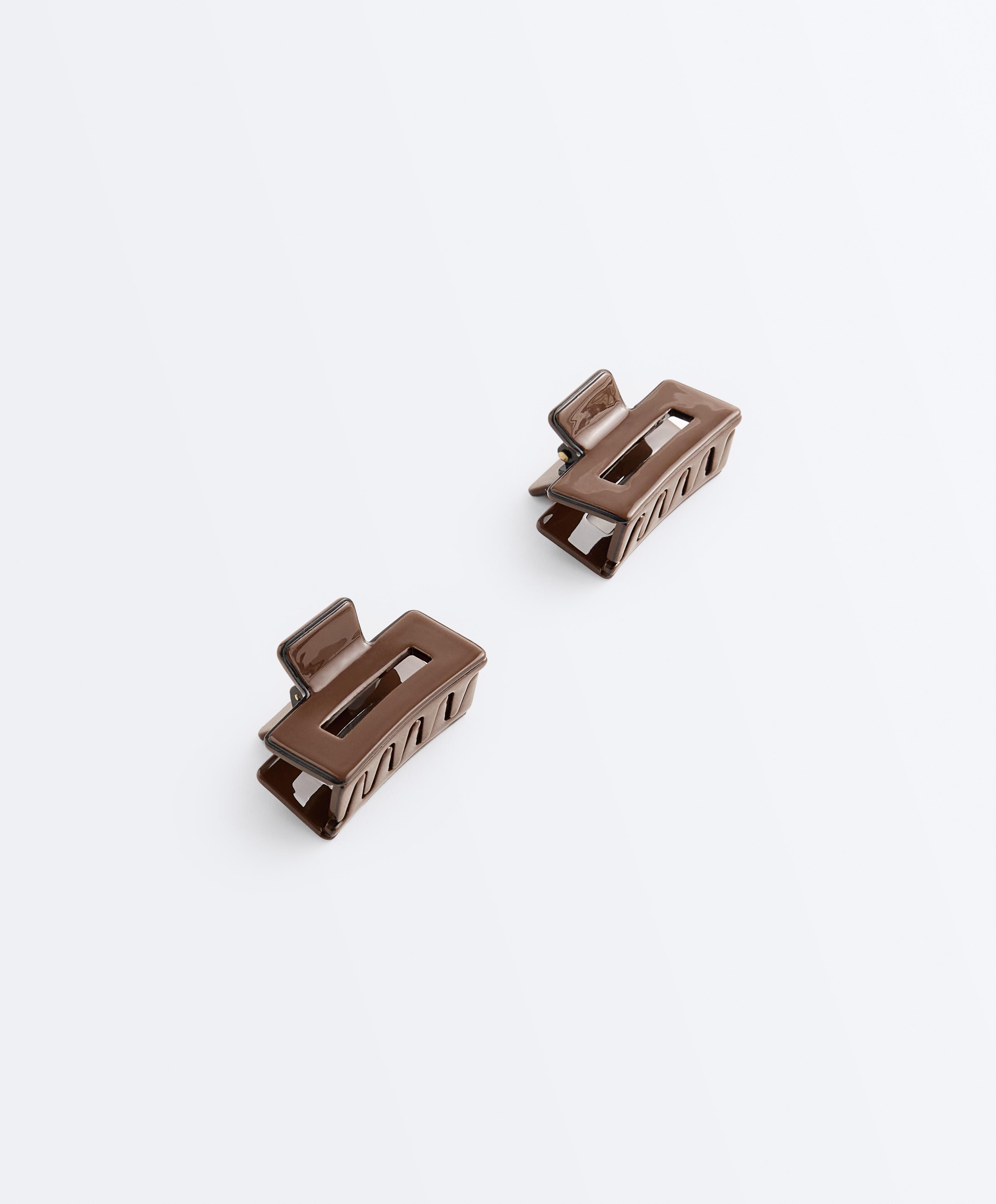 2 square piping hair claws — COPPER