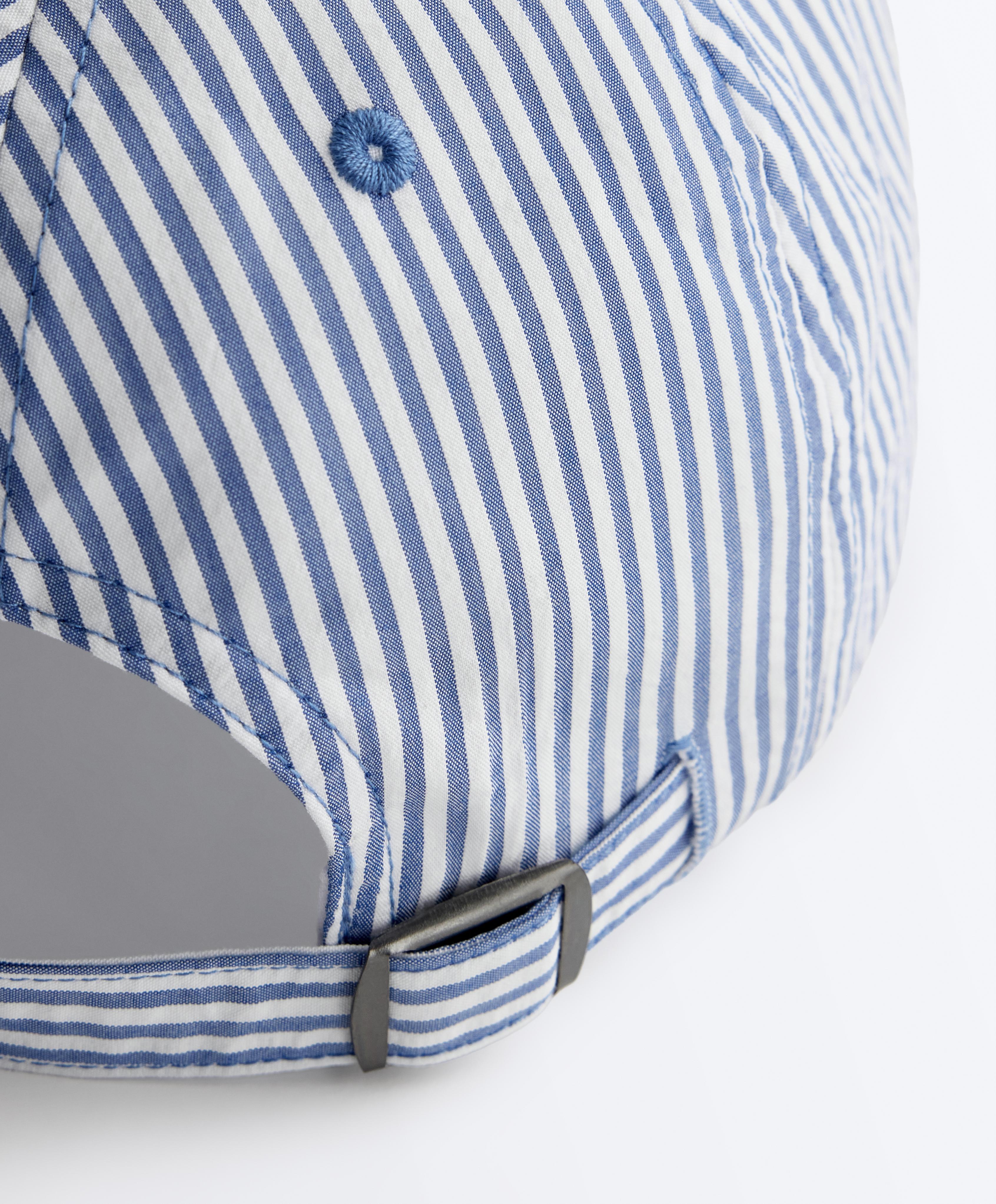 100% cotton striped cap — PALE BLUE