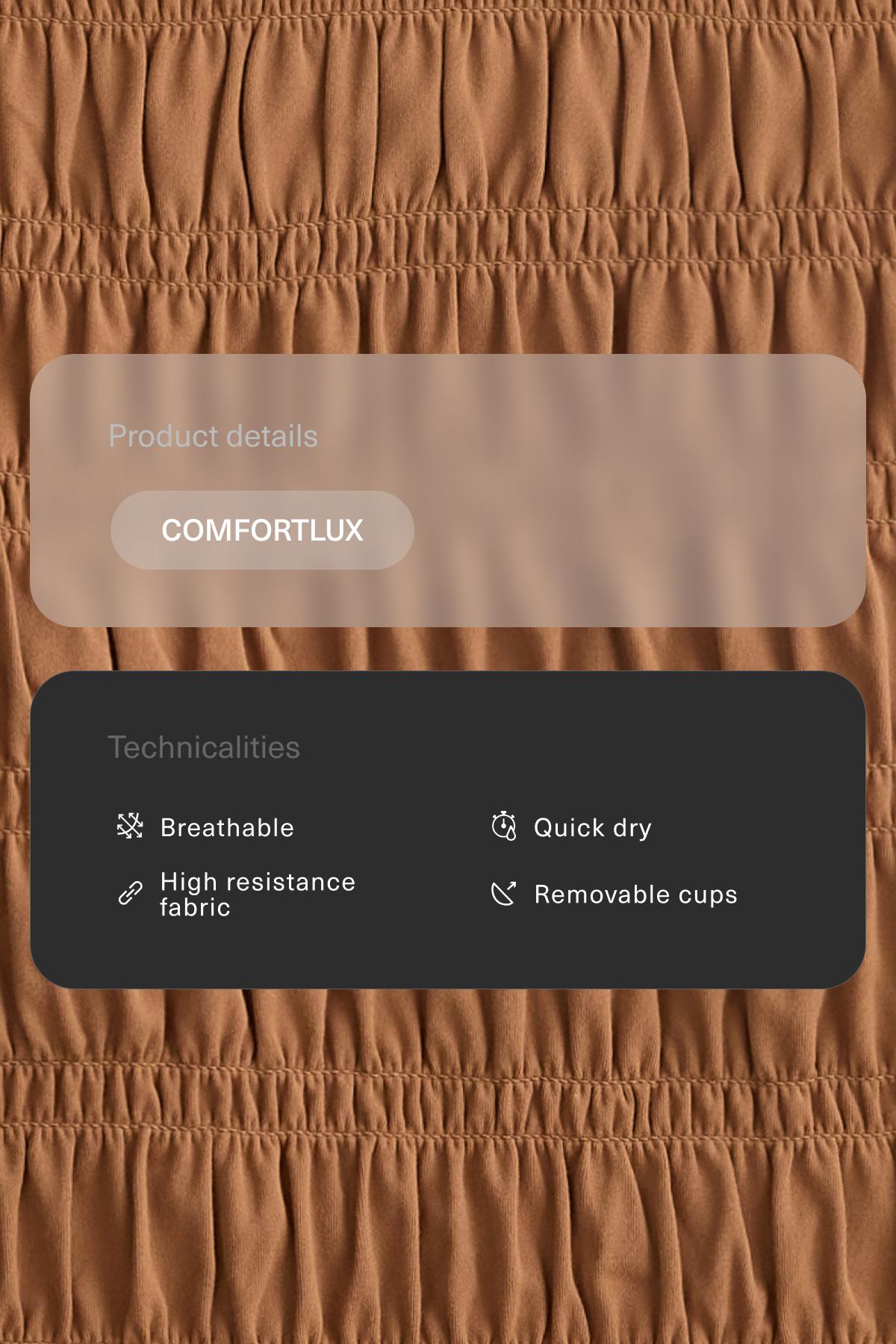 Comfortlux smock sleeveless T-shirt — TOFFEE