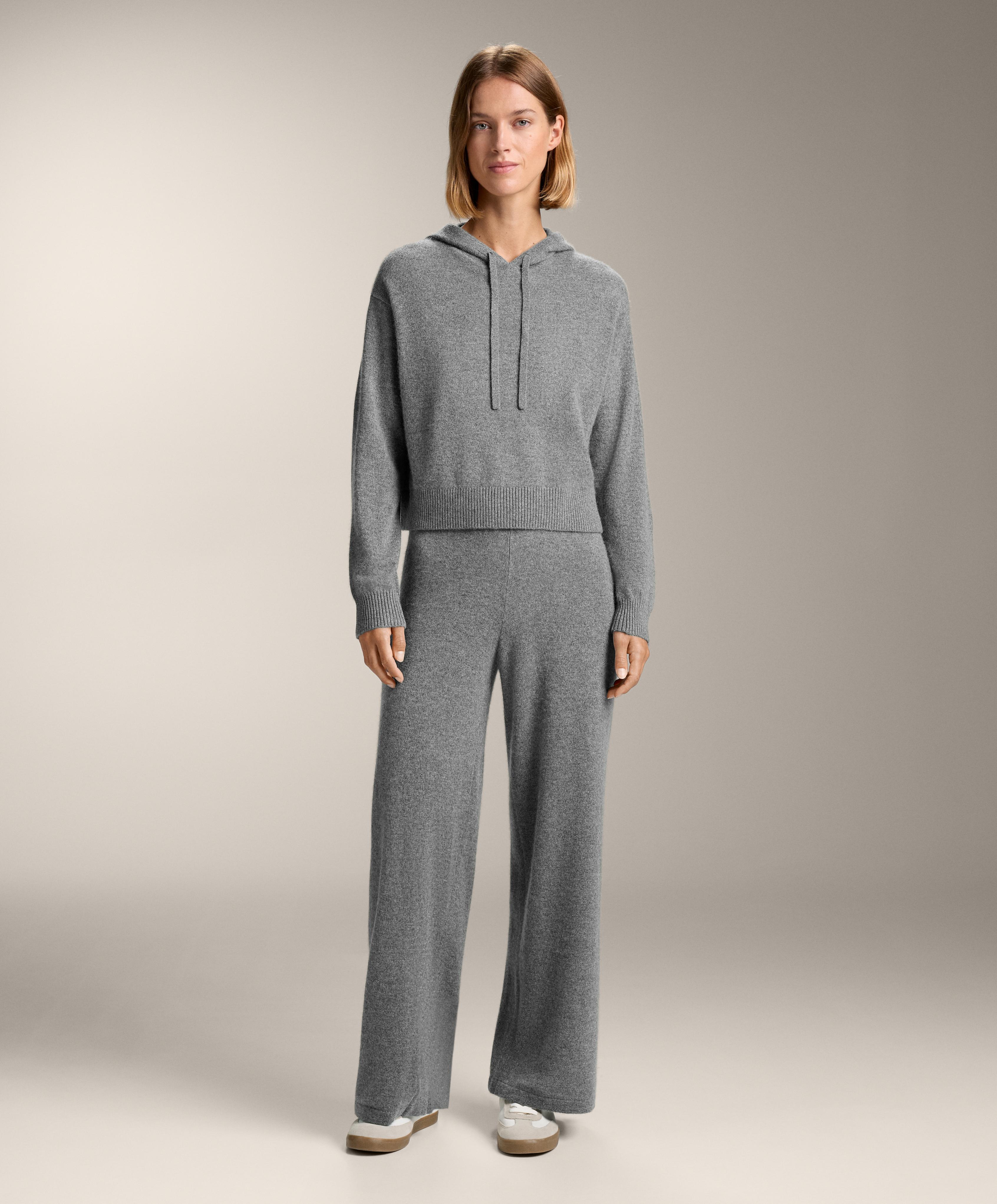 Sweatshirt de malha 100% caxemira com capuz - Saldos