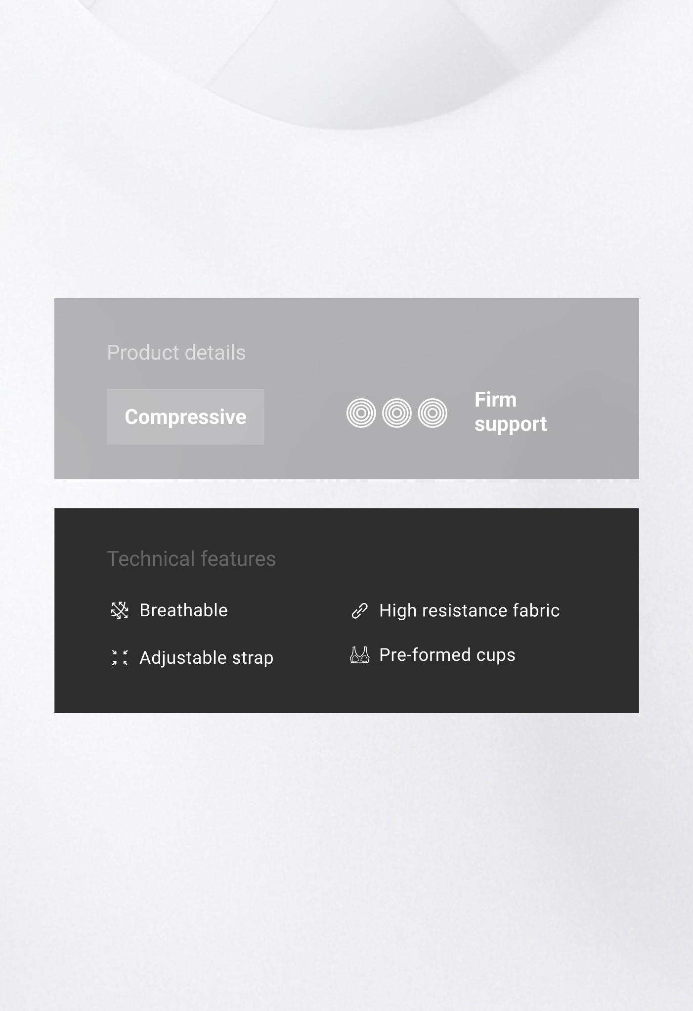 حمالة صدر رياضية Compressive بتدعيم عالٍ وظهر متداخل