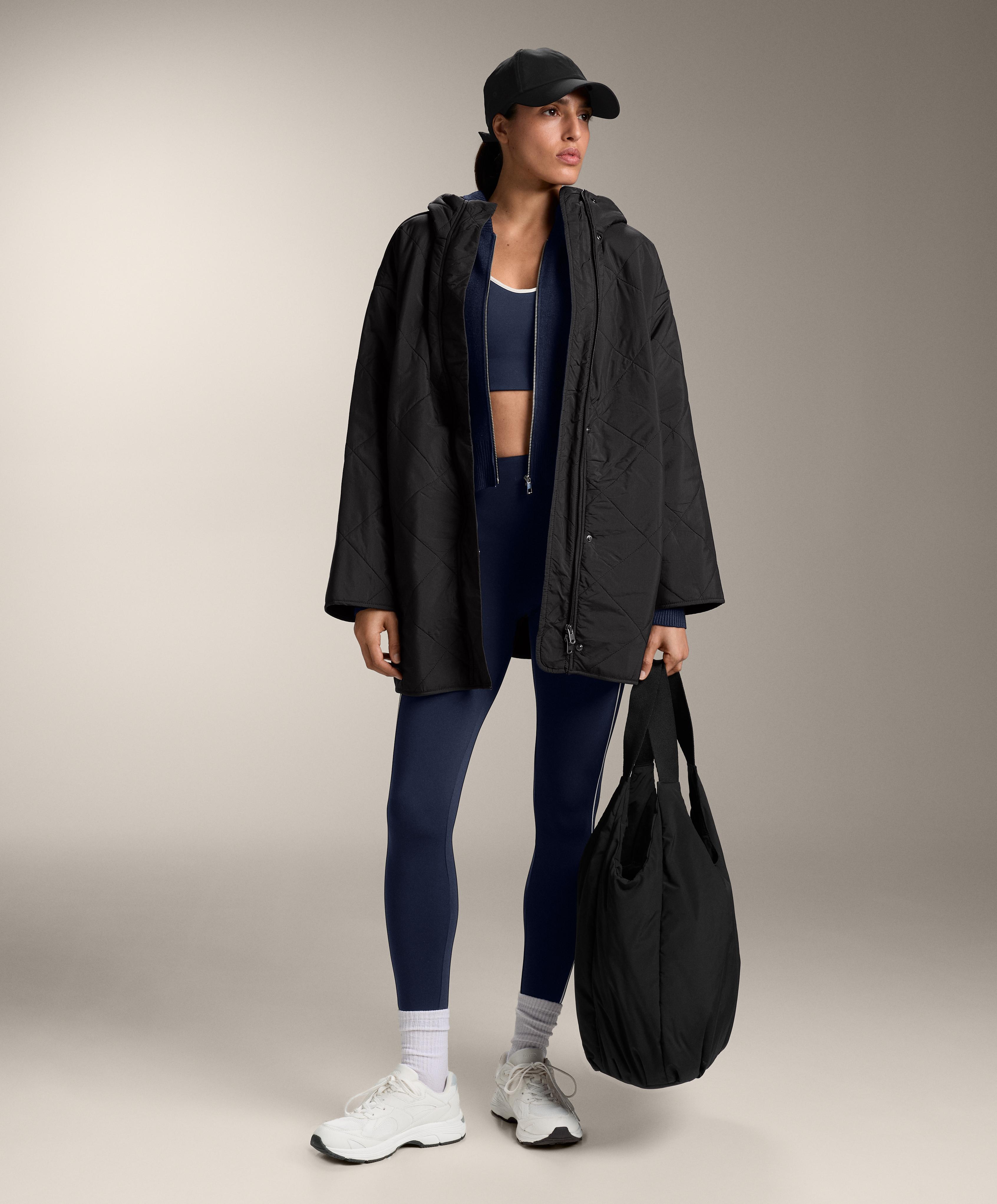 High-rise Compressive core control 65 cm ankle-length leggings — NAVY BLUE