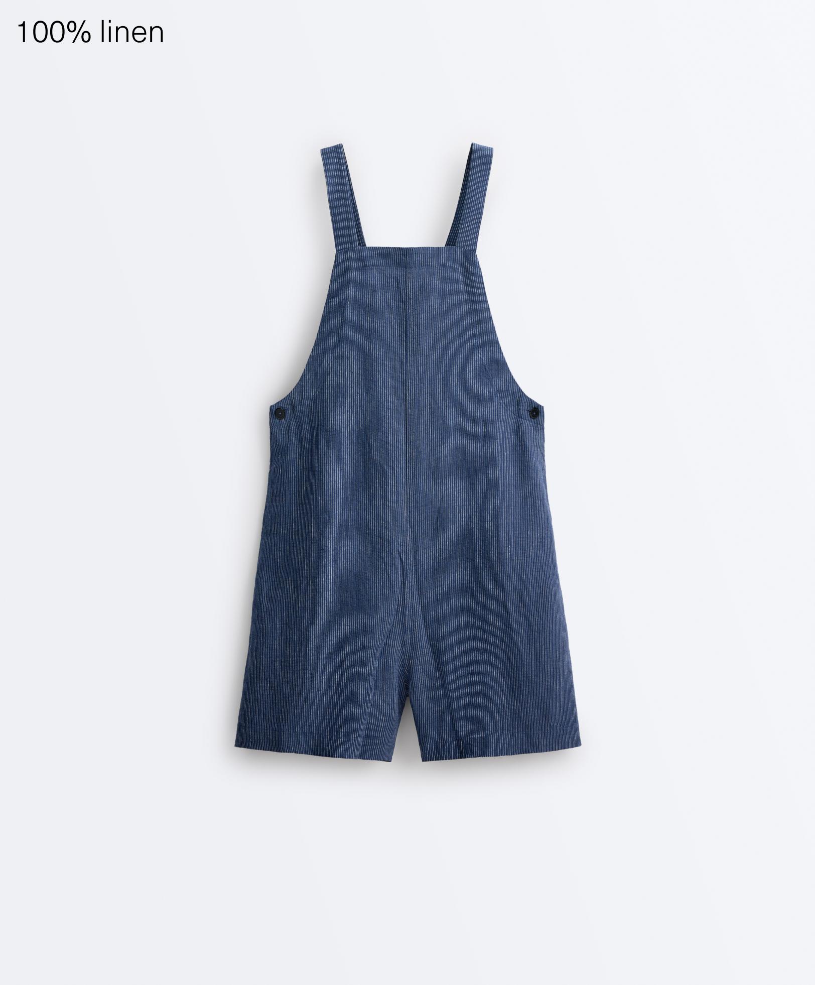 Short strappy 100% linen jumpsuit Short strappy 100% linen jumpsuit