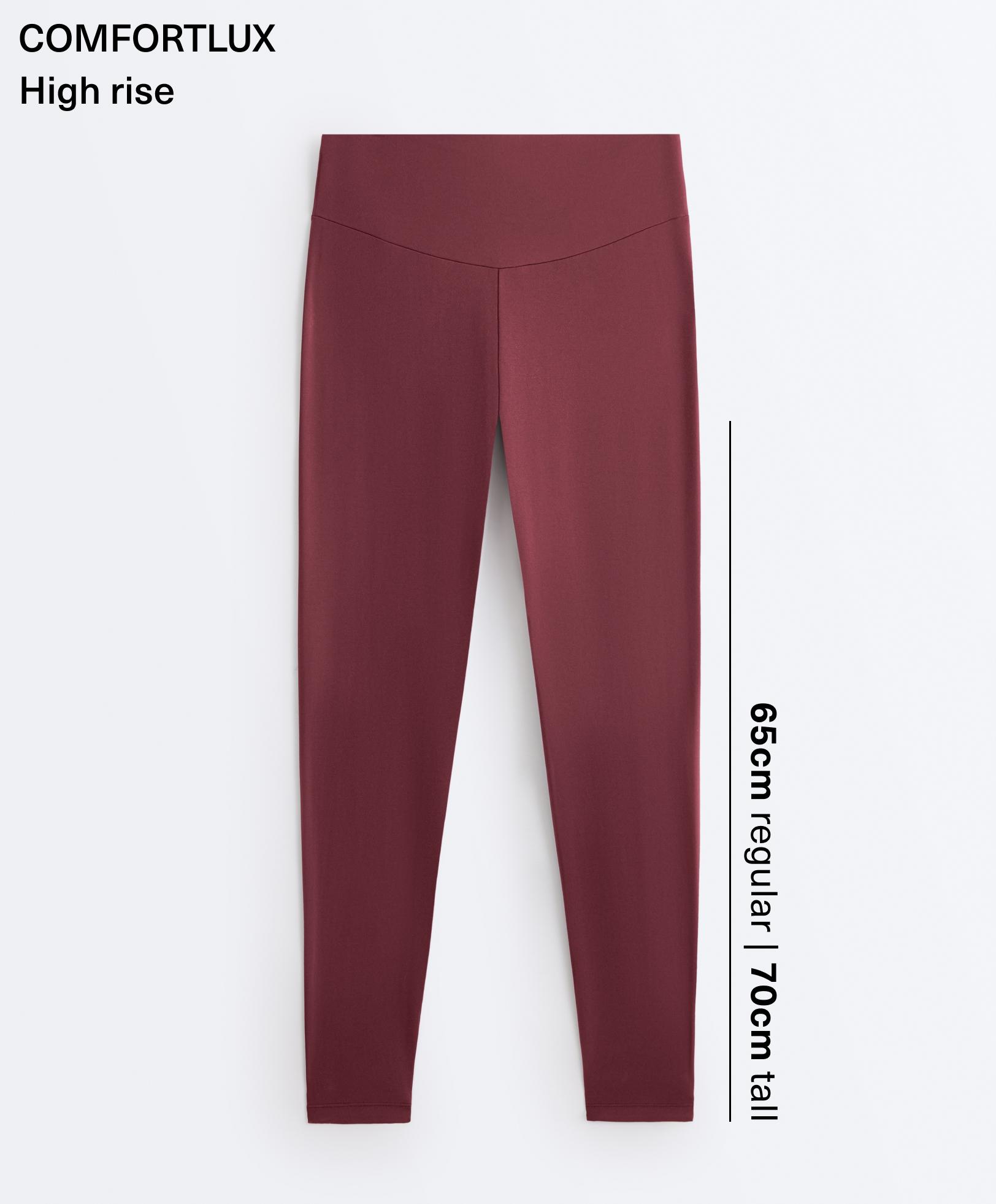 Comfortlux high-waisted ankle-length leggings — CHERRY