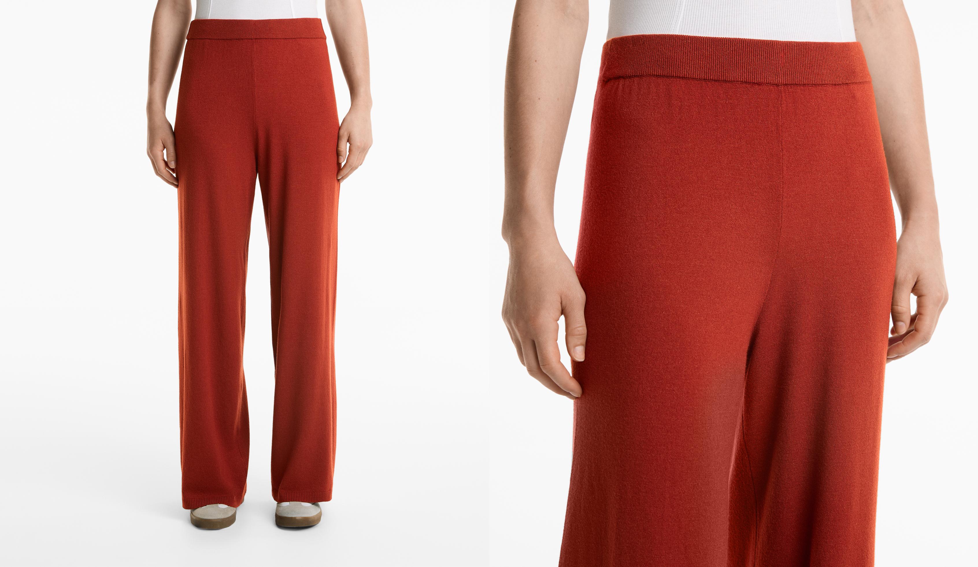 Straight-leg knit trousers