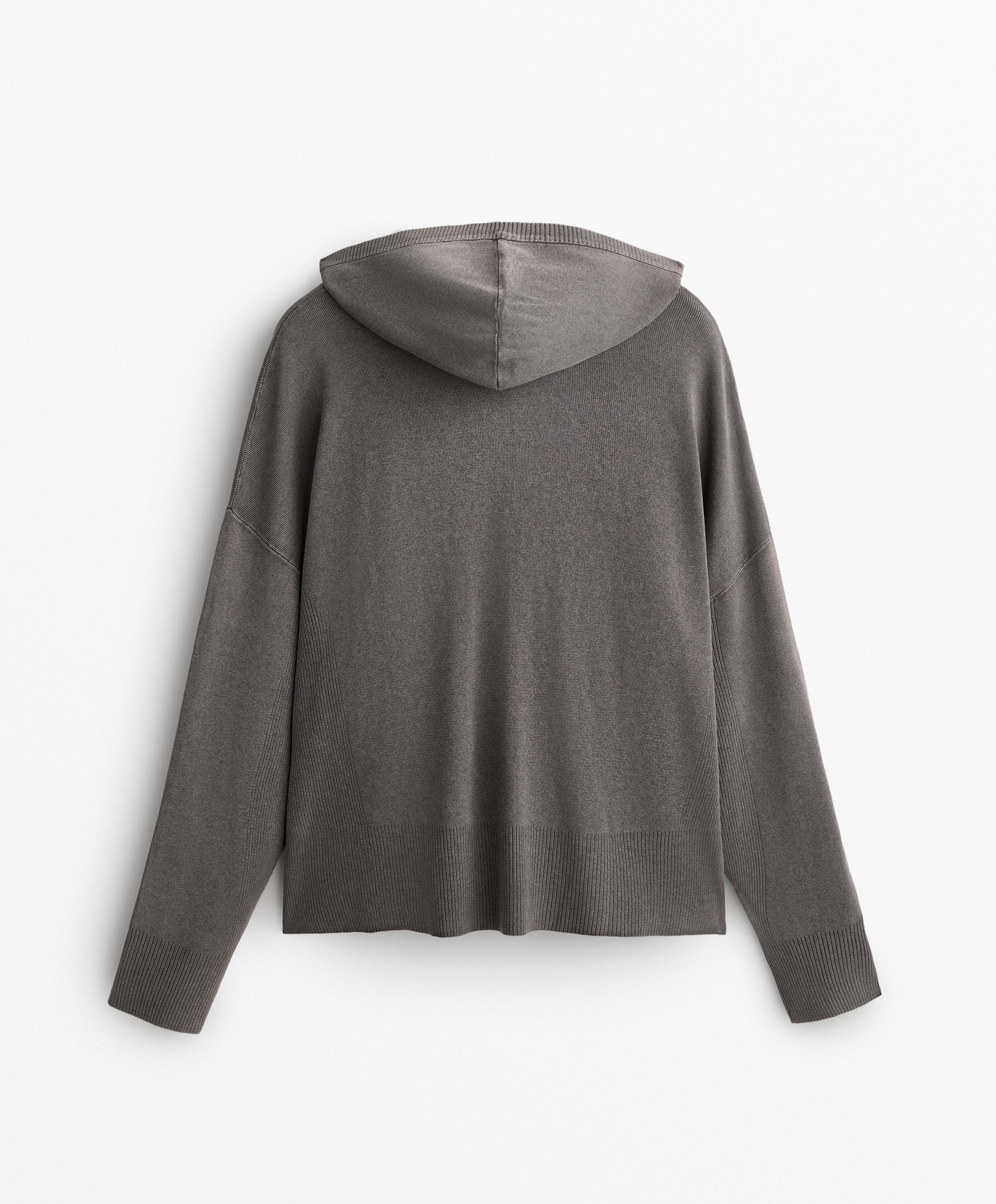 Long washed knit jacket