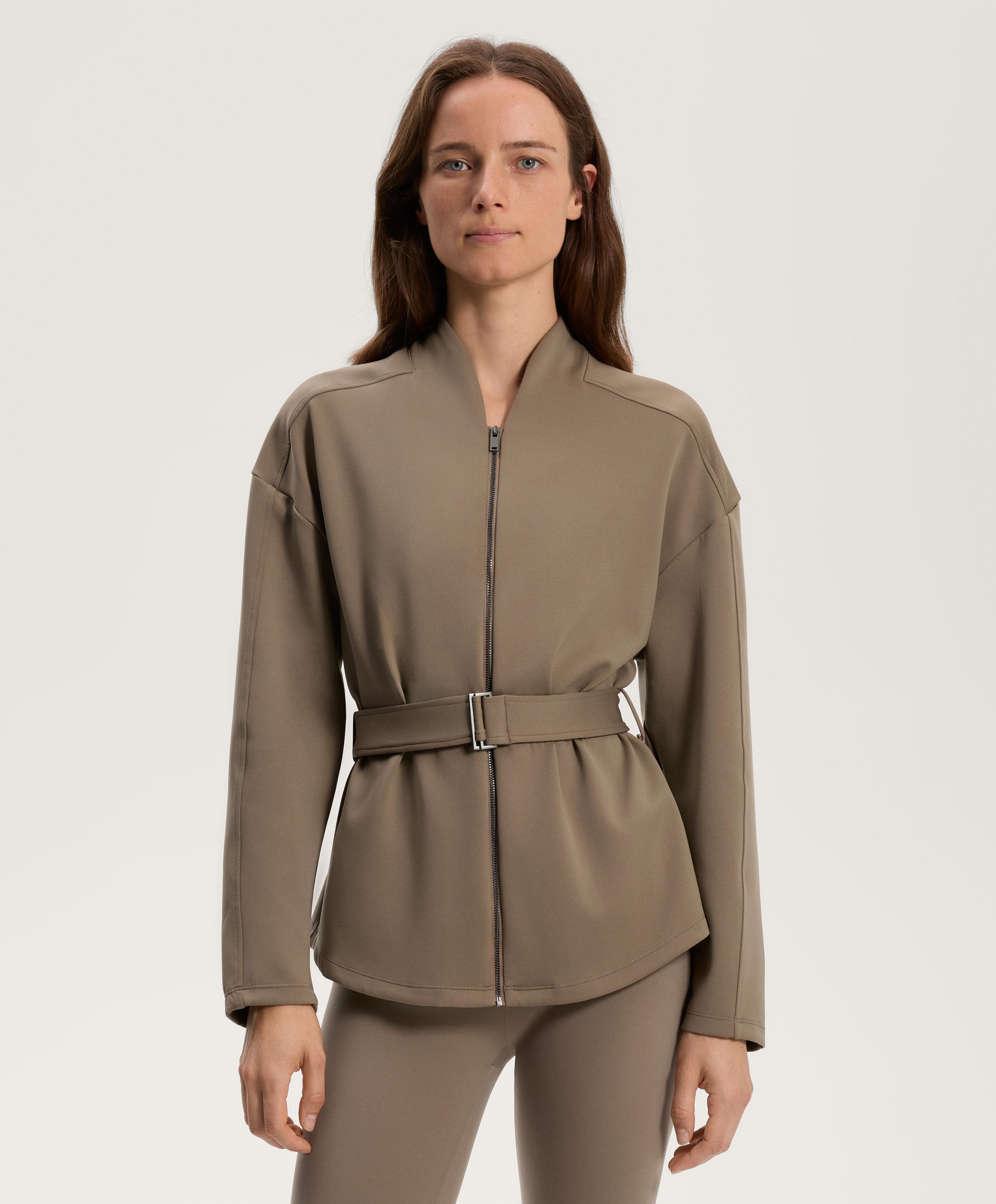 Neoprene-effect jacket with belt Neoprene-effect jacket with belt