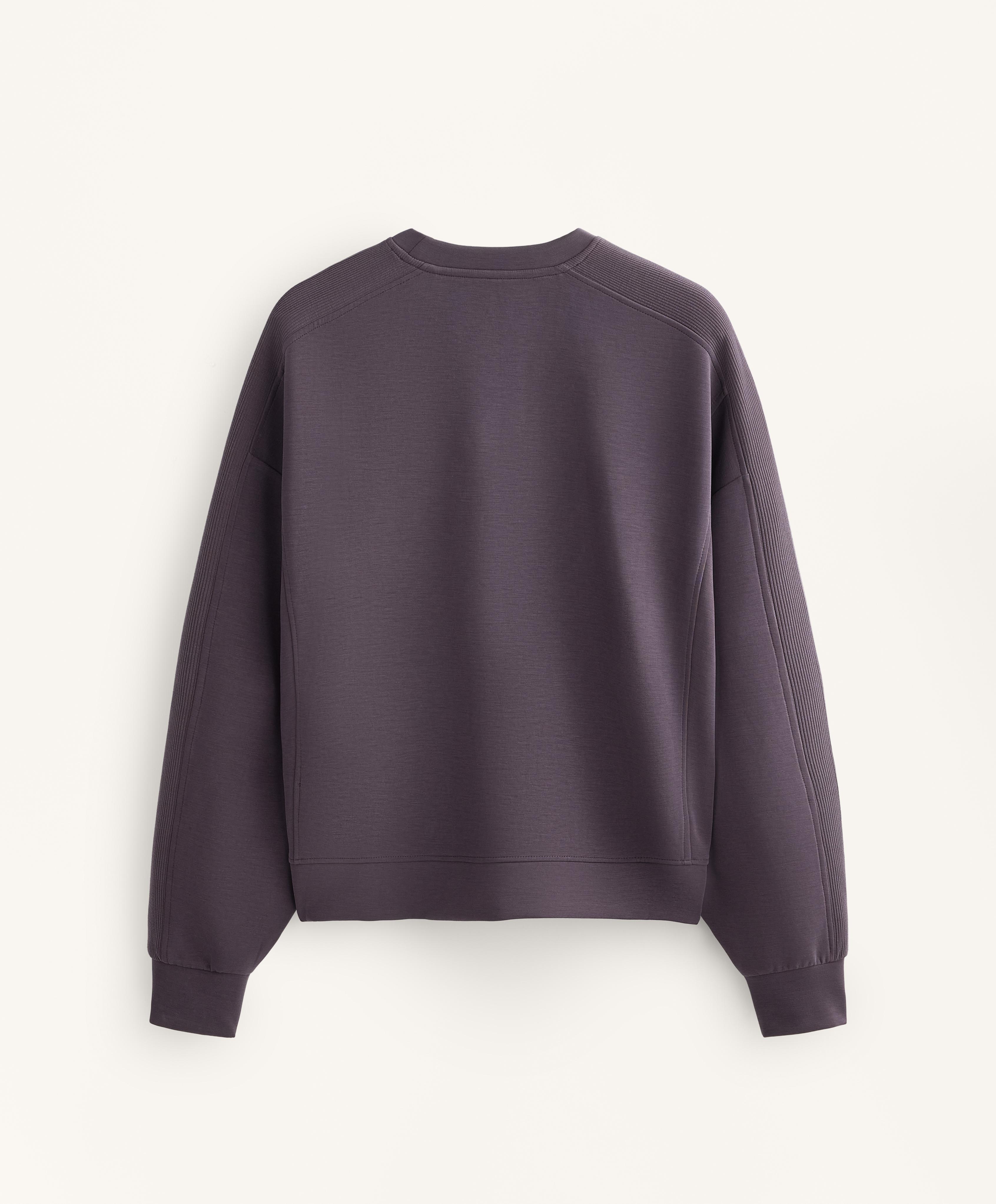 Brushed sweatshirt with rib detail and modal