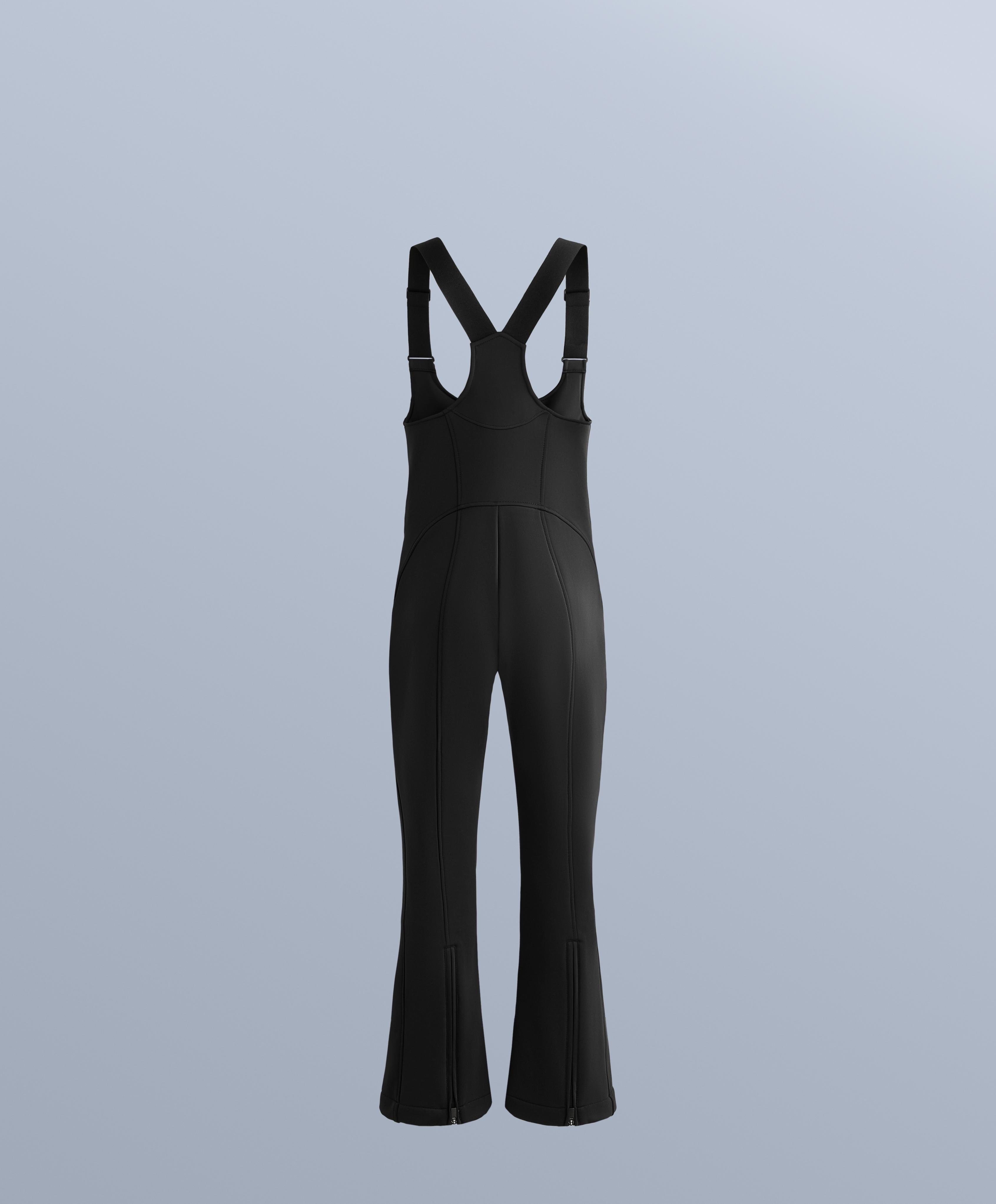 Water-resistant SKI flare dungarees — BLACK