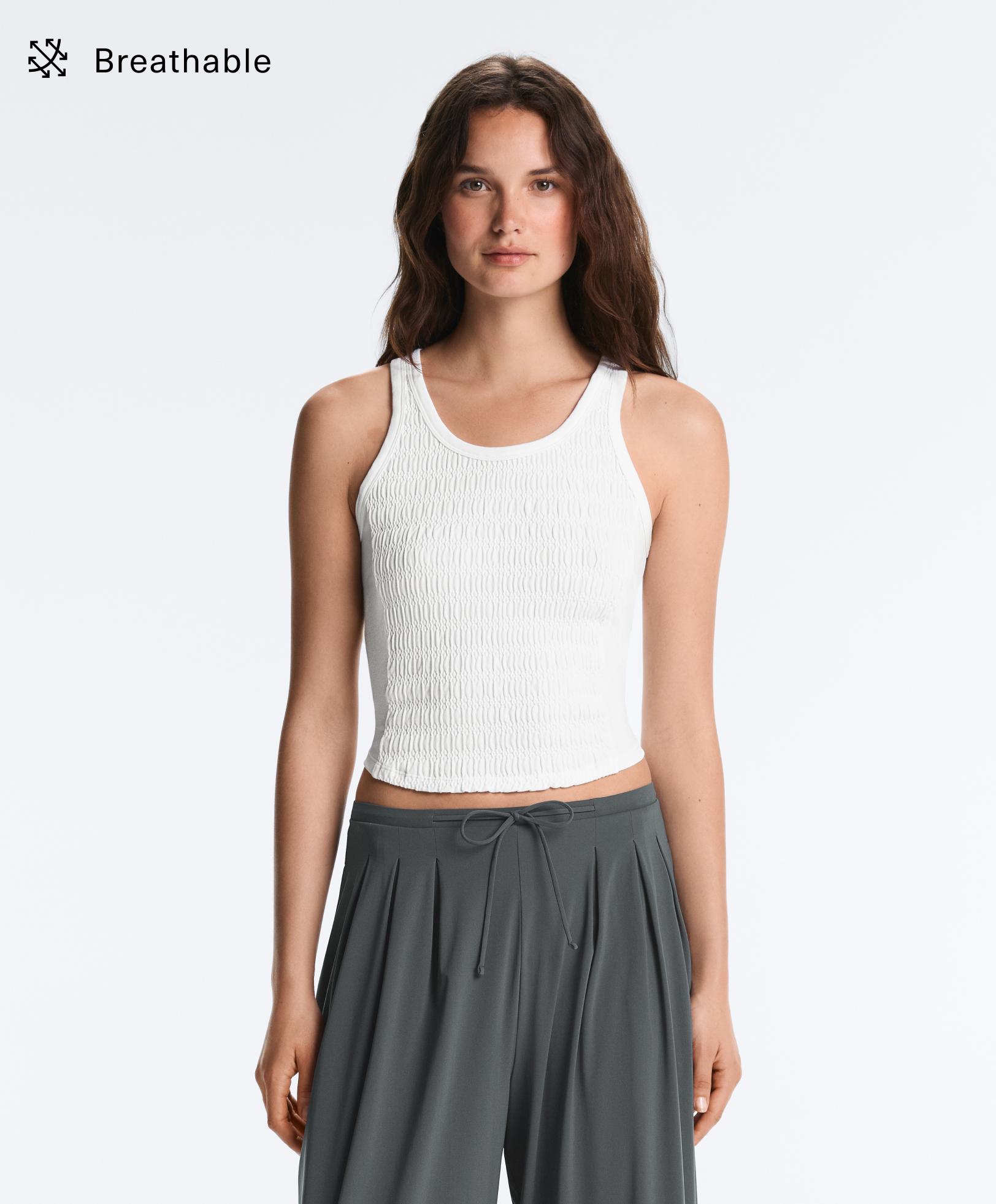 T-shirt seamless sans manches smock