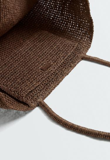 Woven paper shopper — BROWN 4