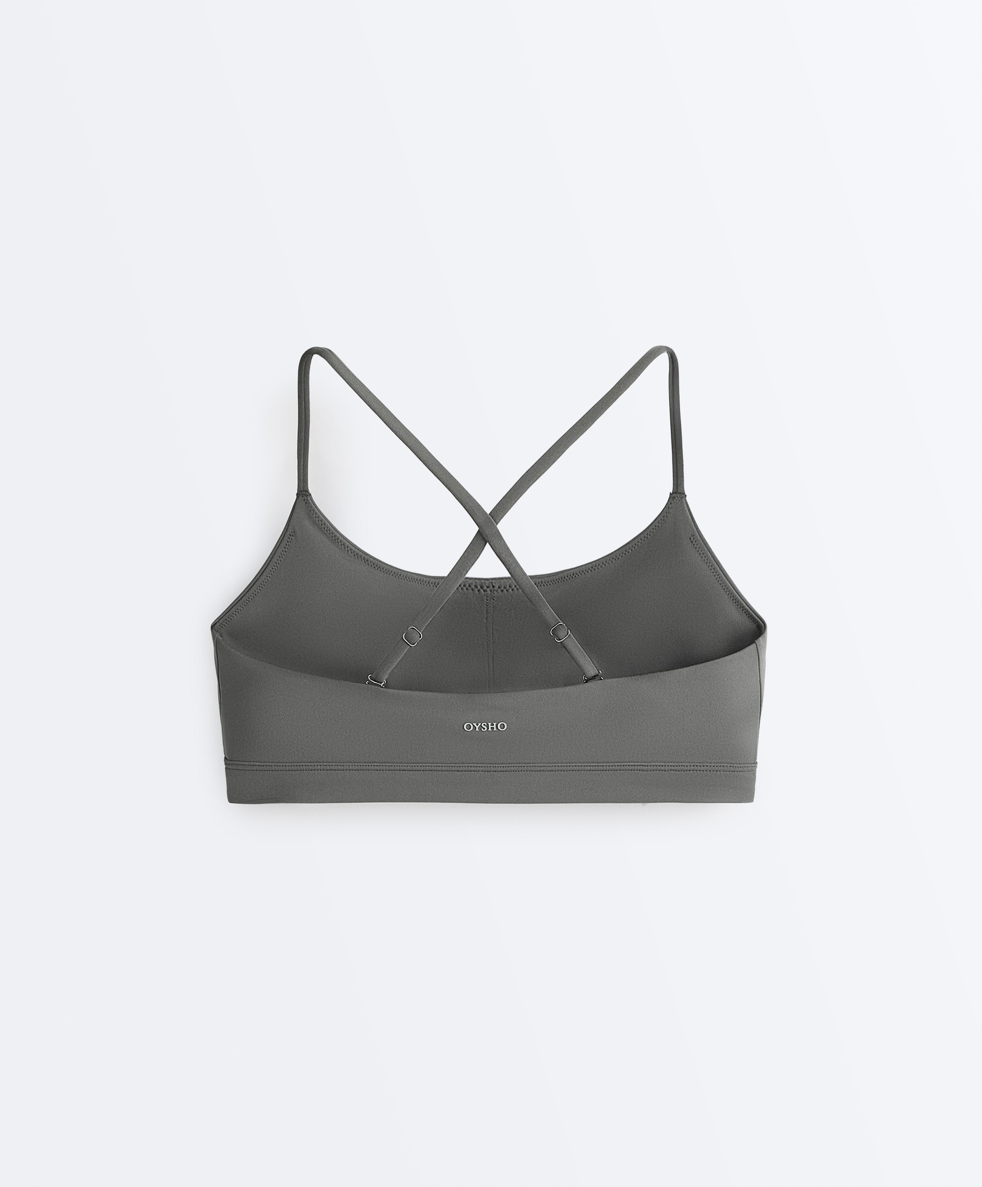 Low-support Comfortlux sports bra with straps — MID GREY