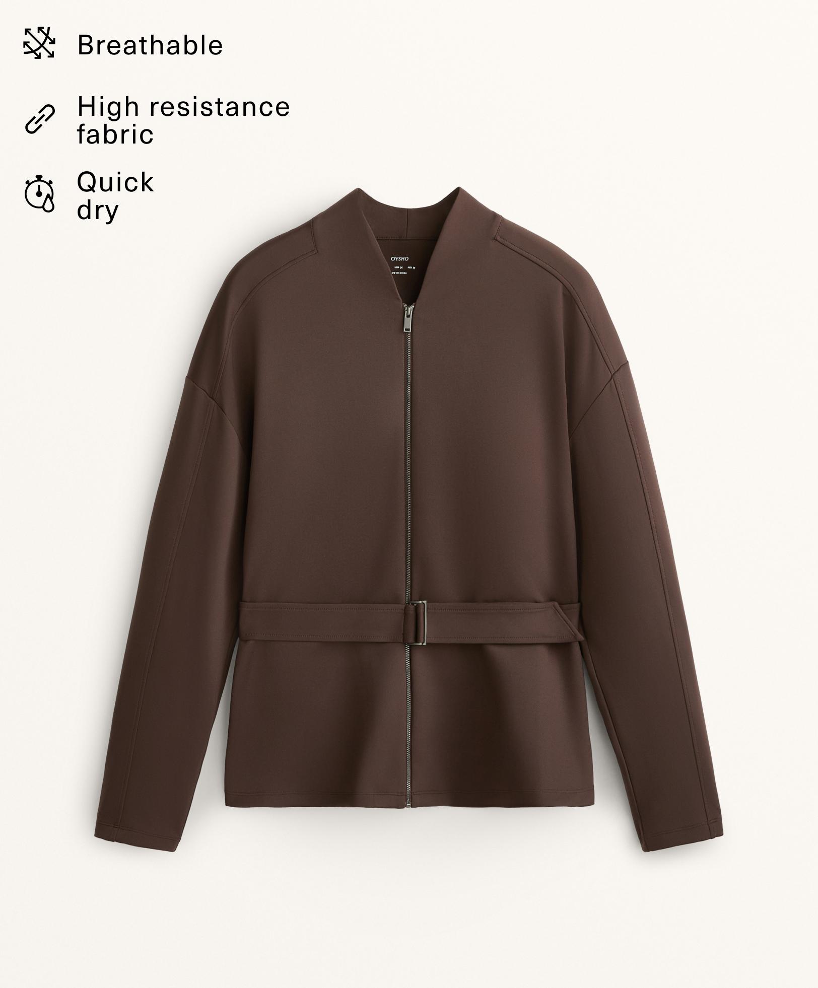 جاكيت بمظهر نيوبرين مع حزام