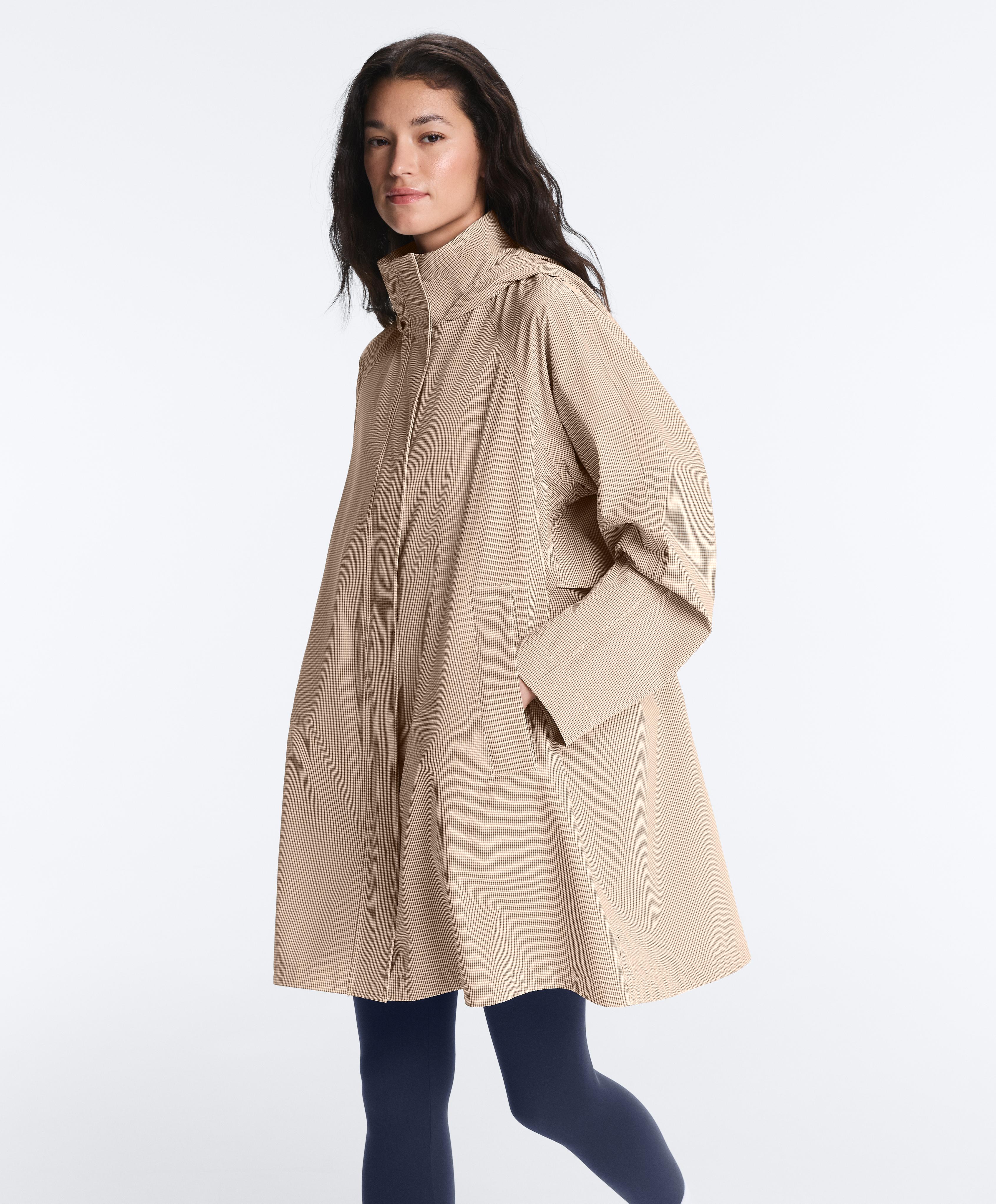 Extra lightweight 10k waterproof gingham jacket — DARK BRICK