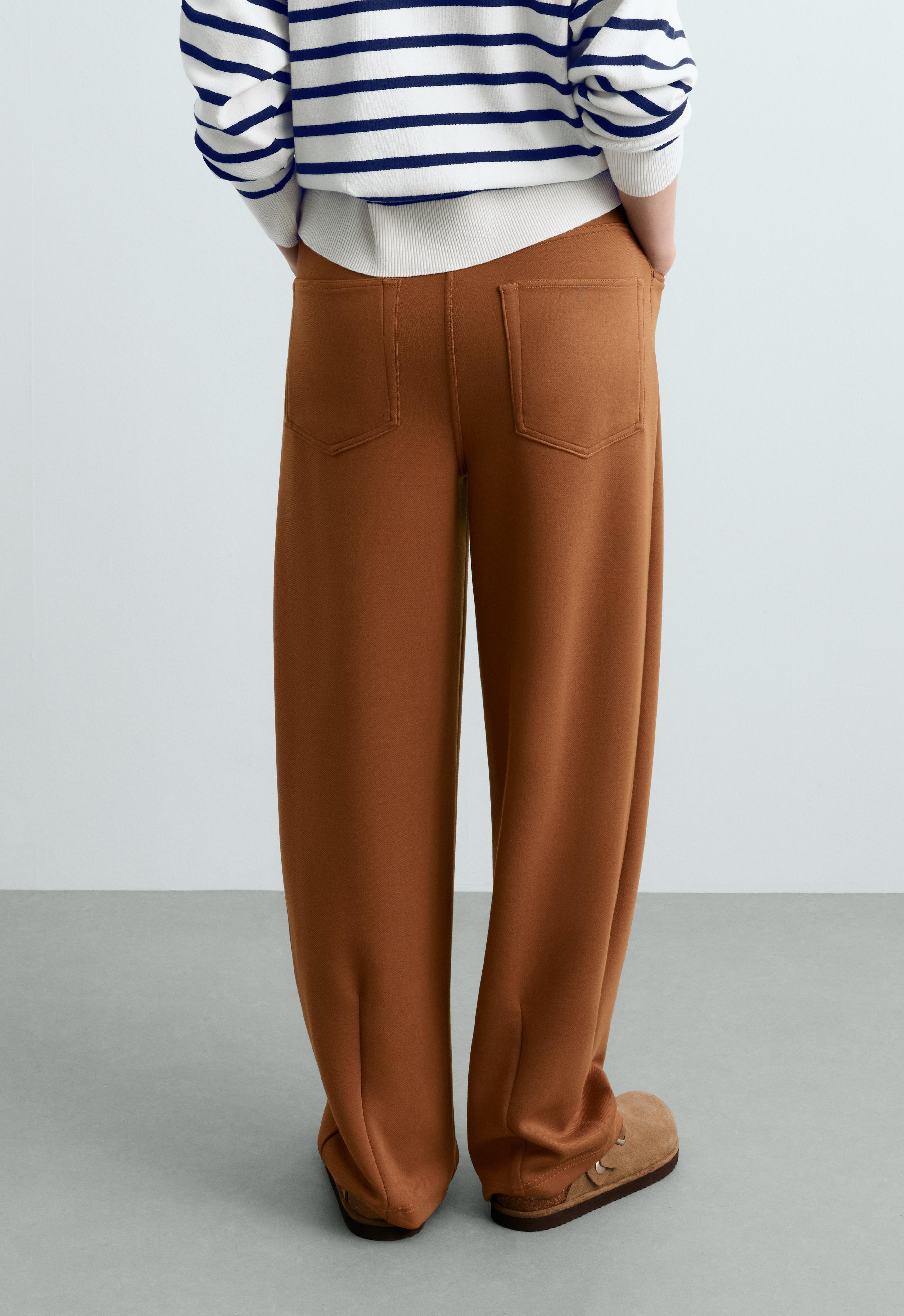 5-pocket straight-leg trousers — COGNAC