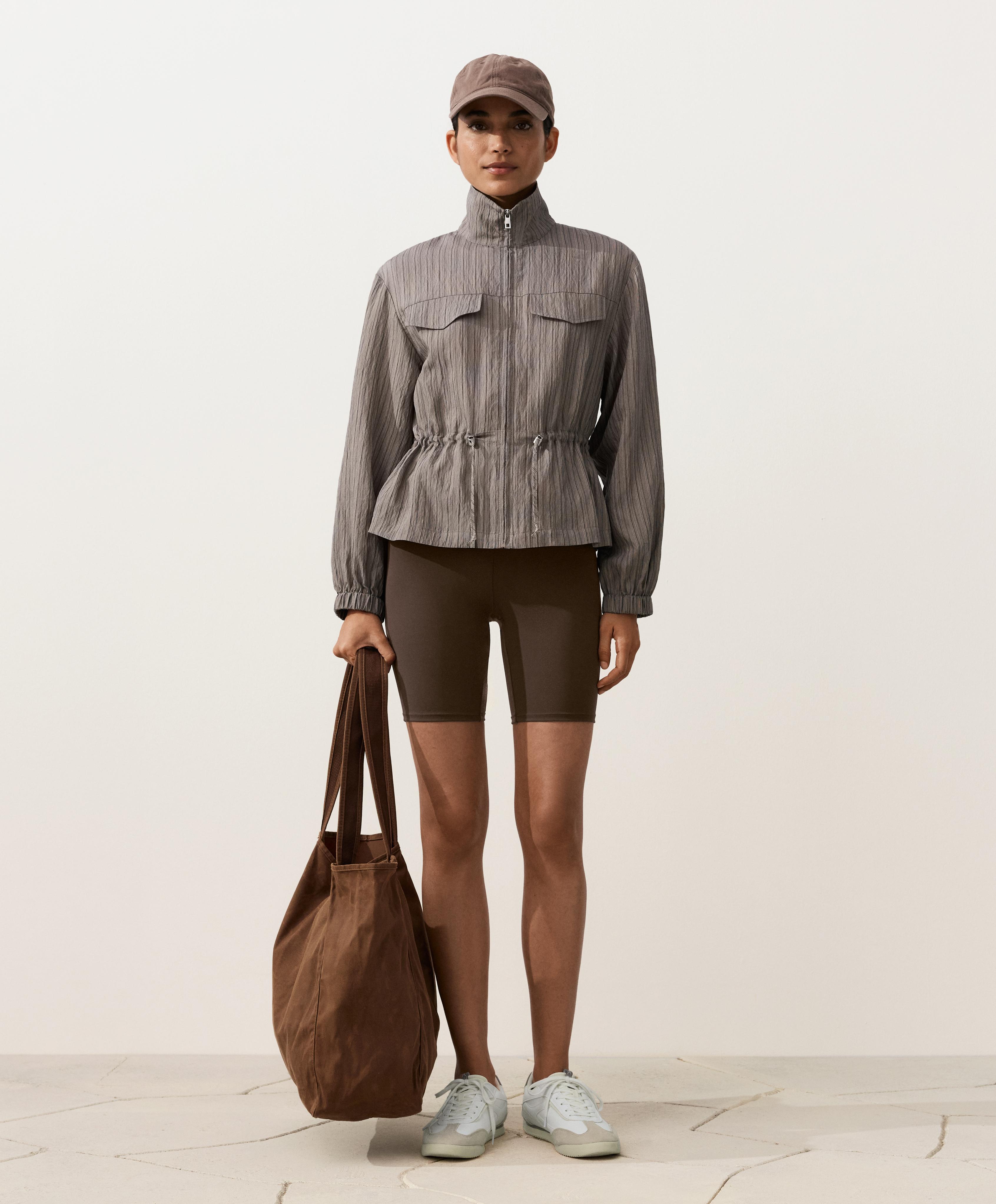 Striped Saharan jacket — CHARCOAL GREY