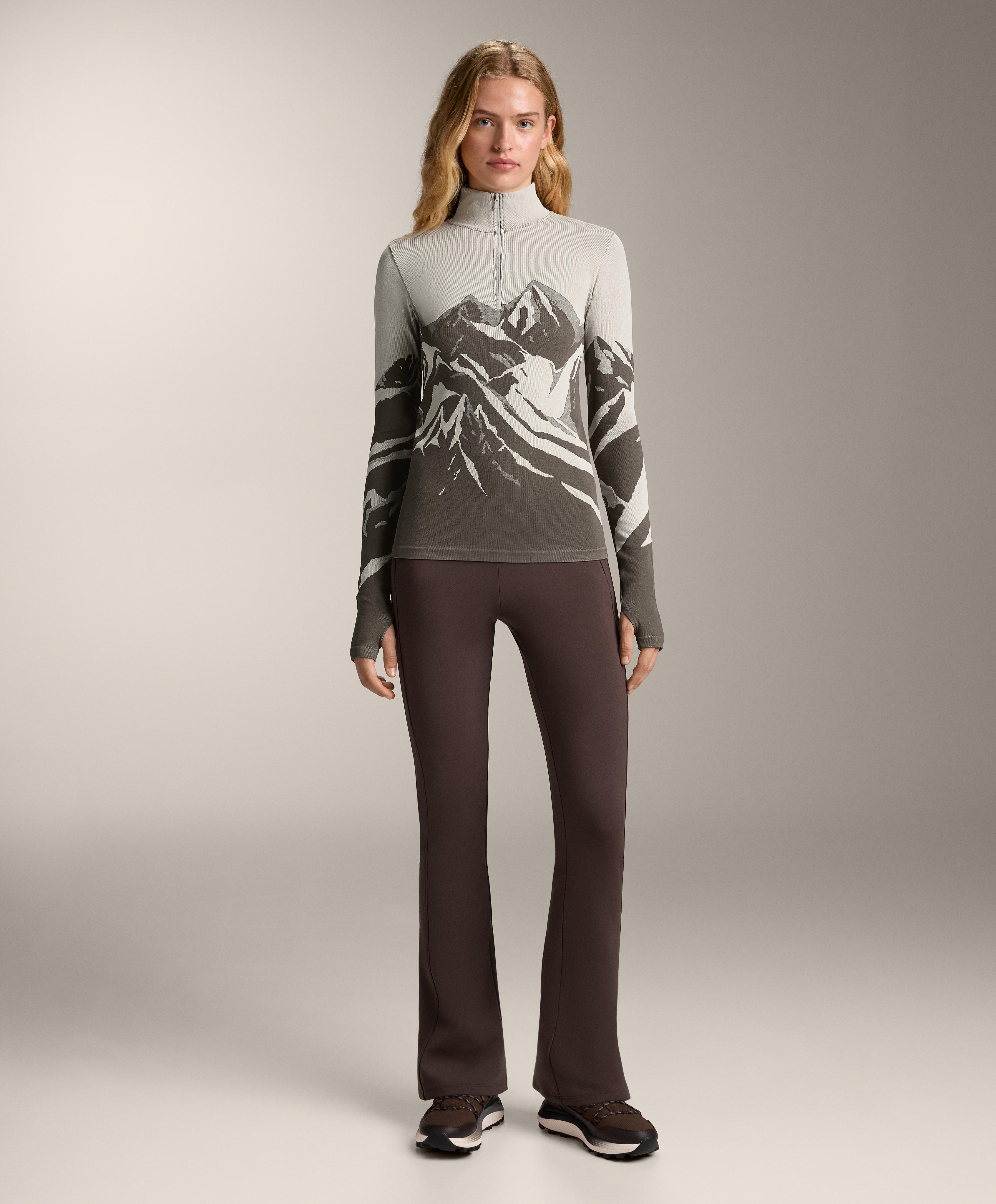 Camiseta térmica seamless base layer estampada media cremallera