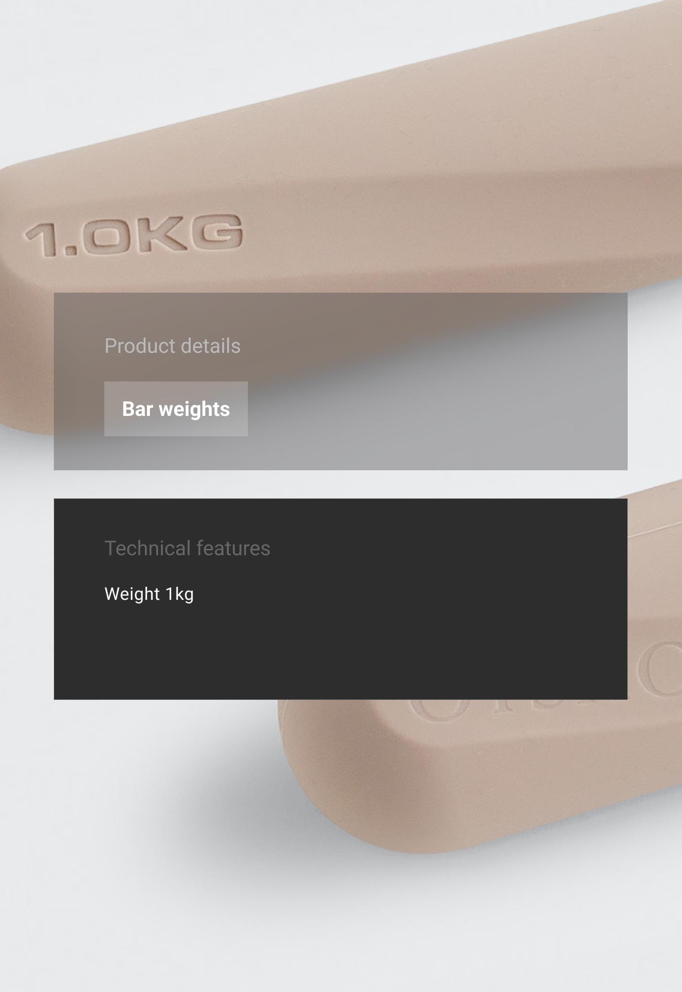 2 x 1kg bar weights