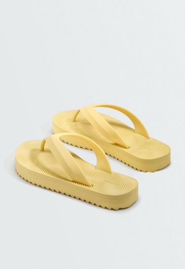 Textured platform beach sandals — YELLOW 5