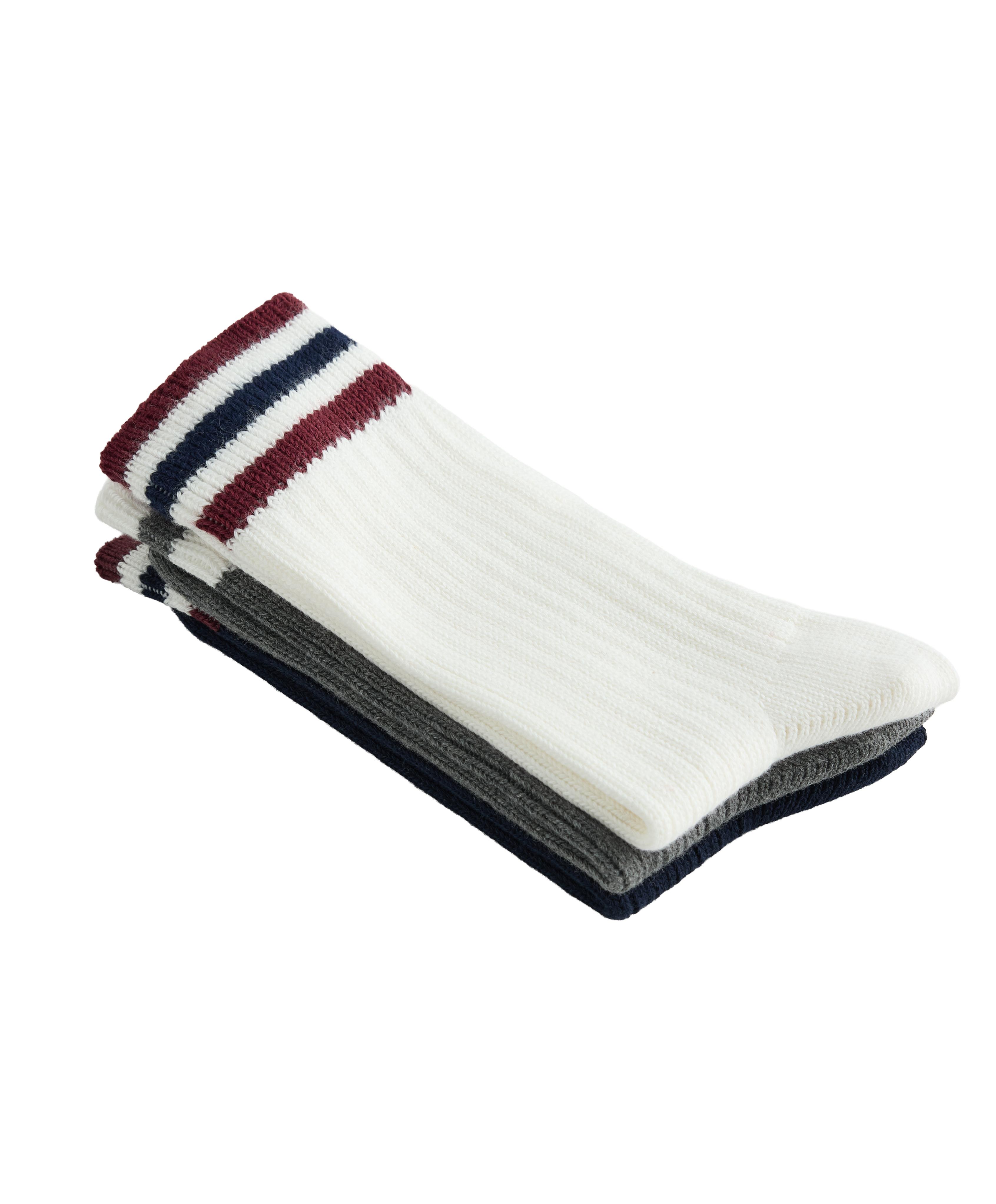 3 pairs of cotton blend classic socks — NAVY BLUE