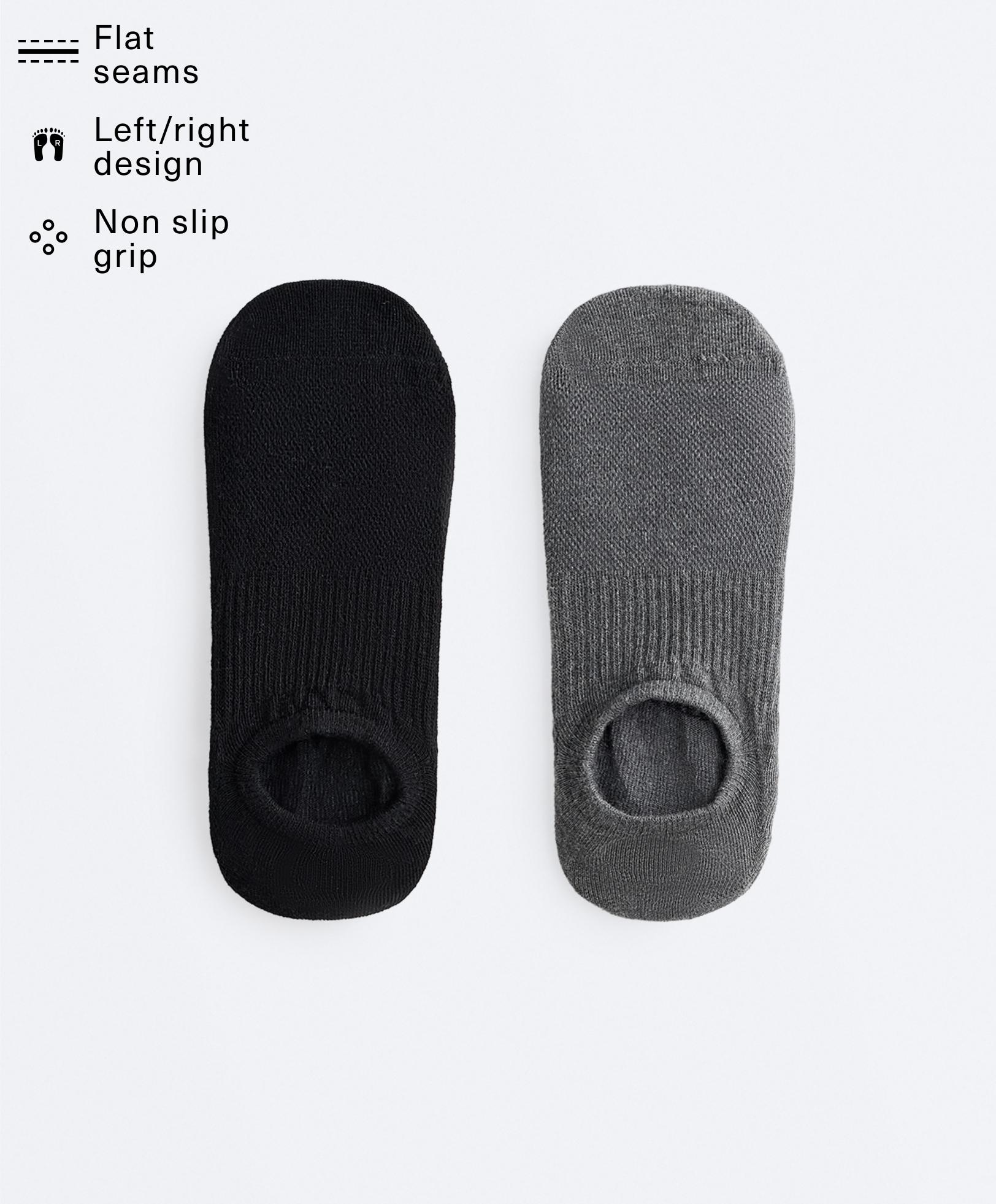 2 pairs of cotton blend yoga and Pilates socks