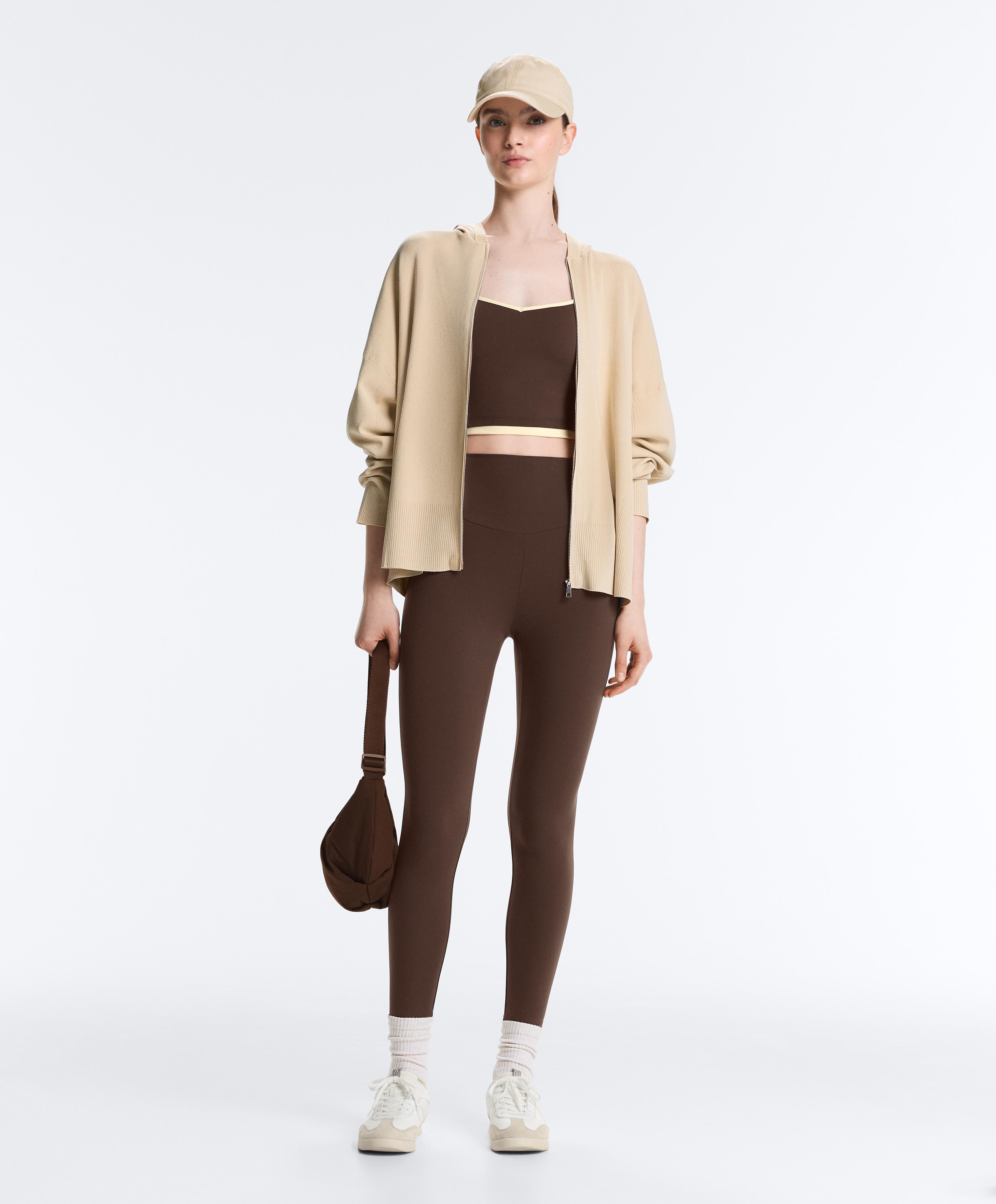 Comfortlux contrast crossover back Tank top — BROWN