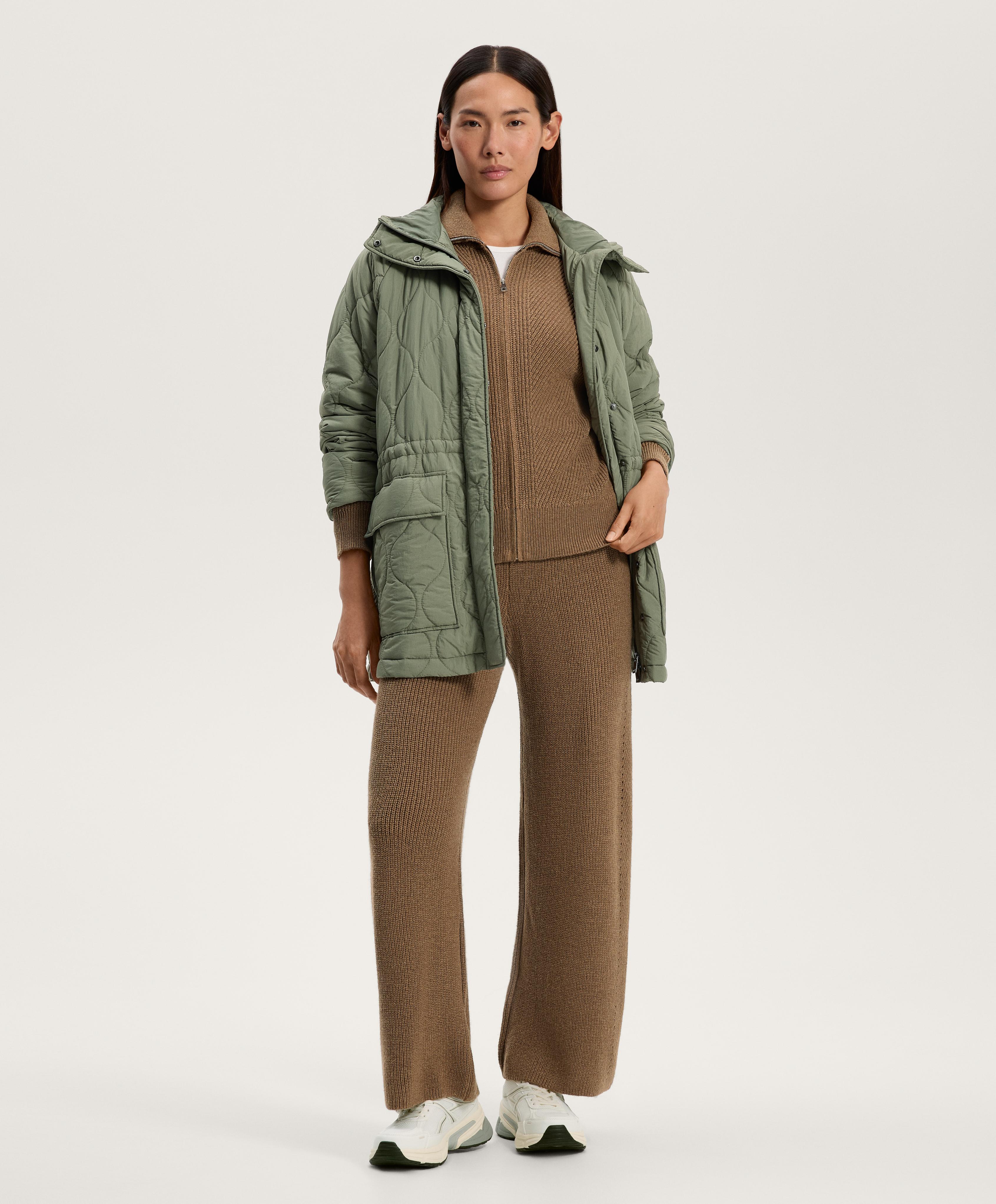 Knit straight-leg trousers