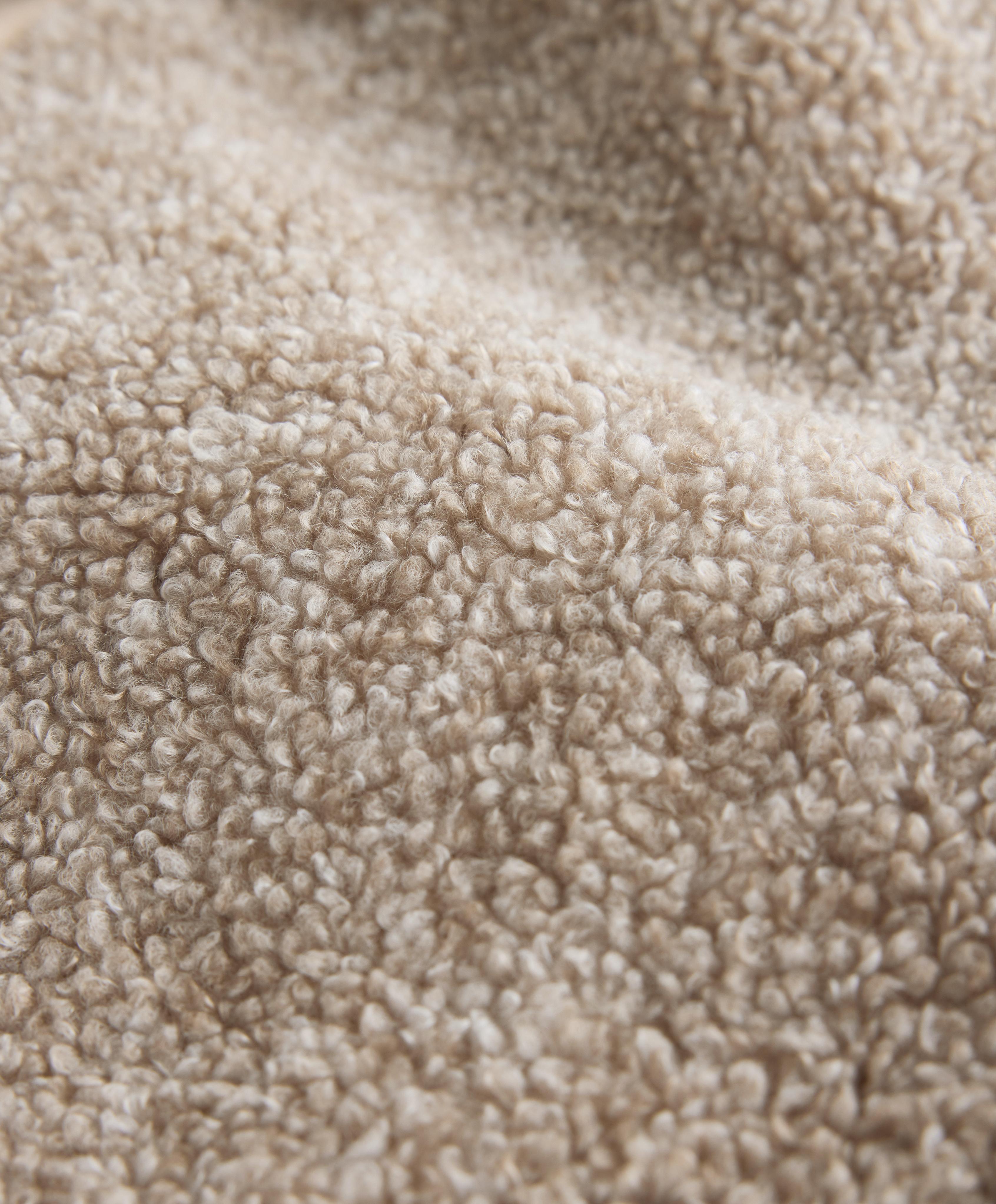 Faux-shearling hooded jacket — MINK MELANGE