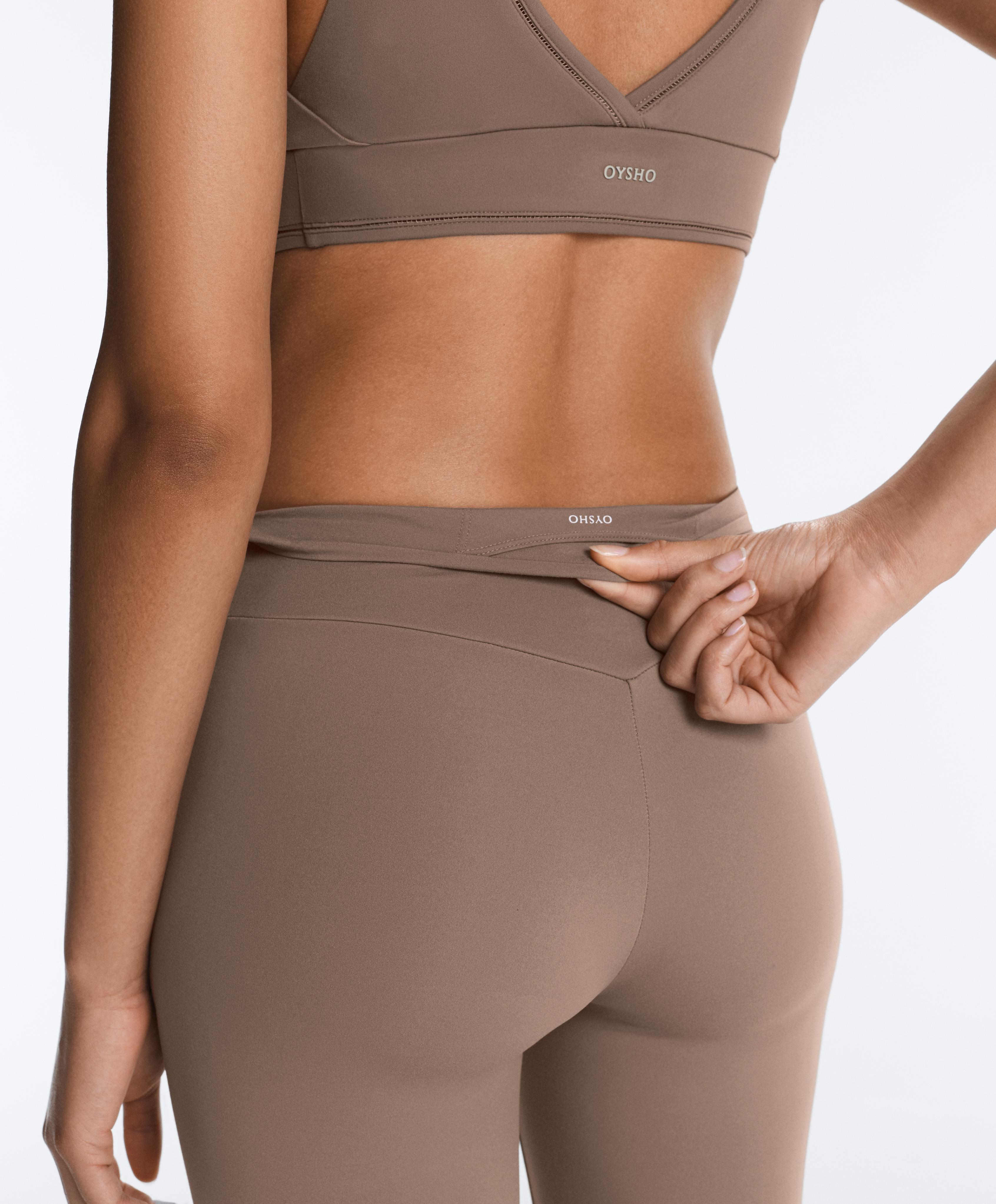 Comfortlux high-rise hemstitch ankle-length leggings — MINK