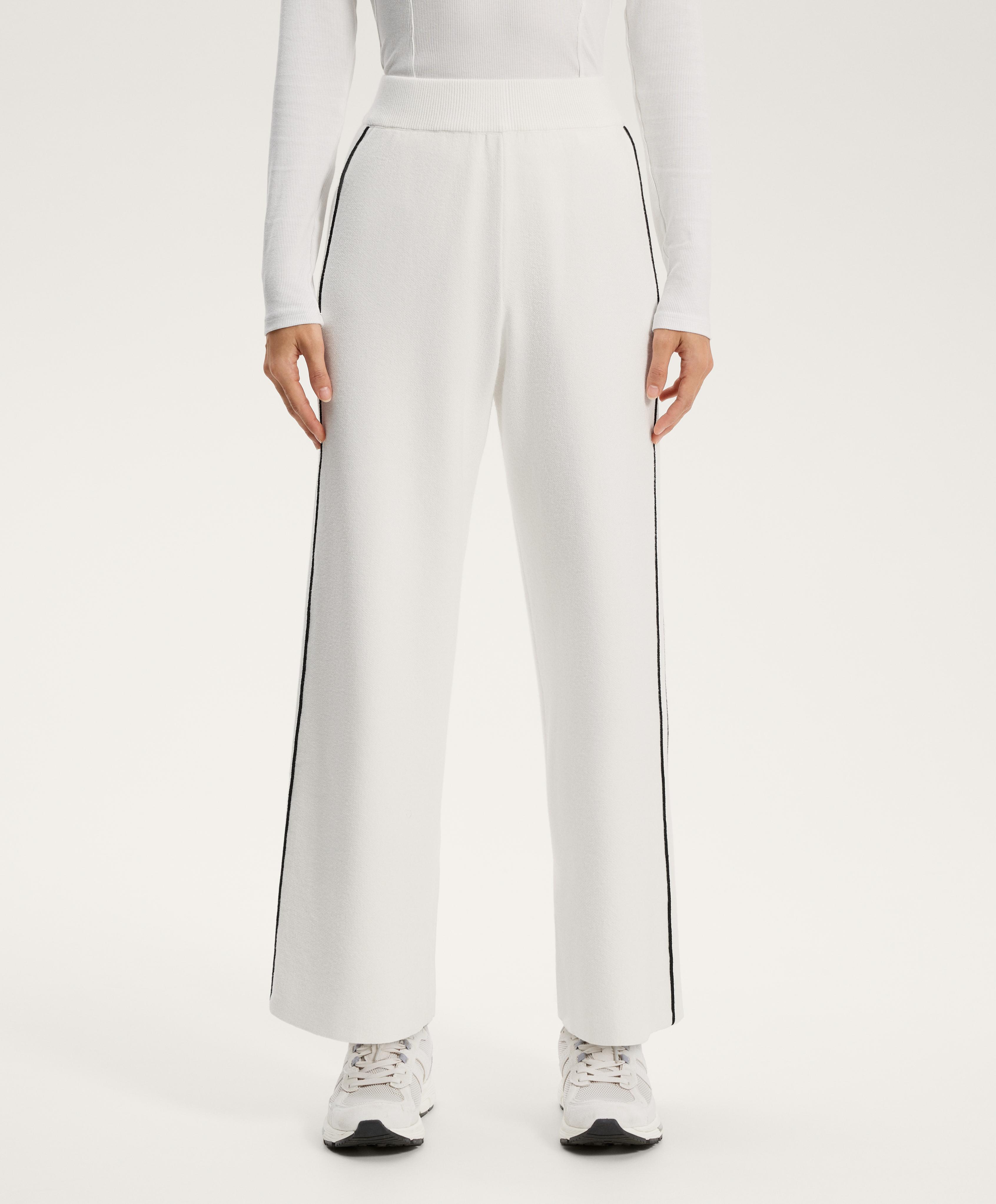 Knit straight-leg trousers with contrast piping Knit straight-leg trousers with contrast piping