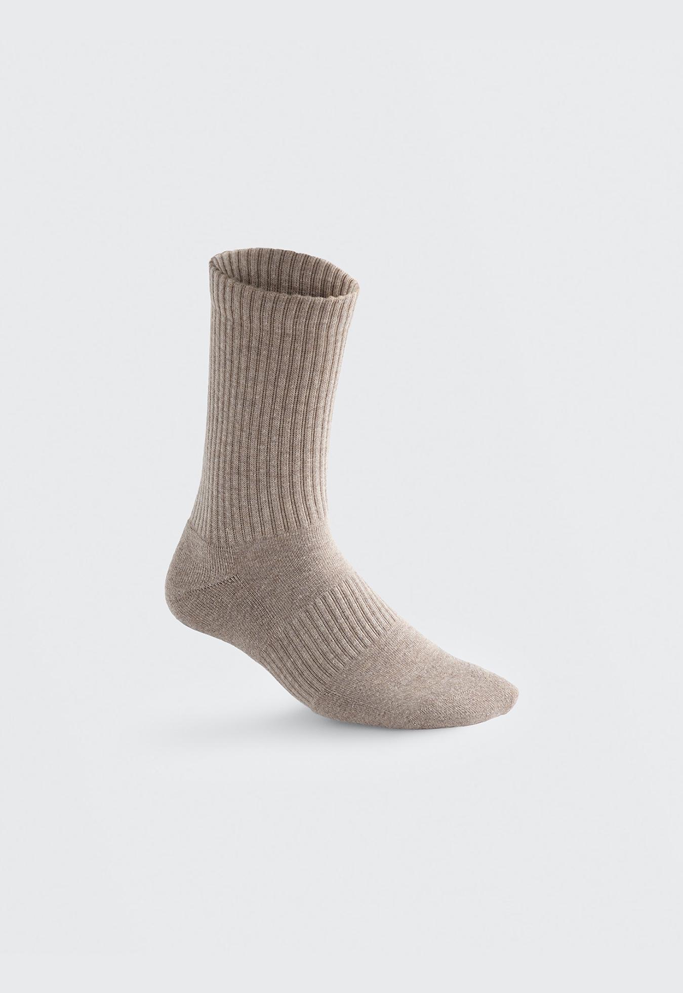 3 pairs of cotton blend classic socks — TAN MELANGE