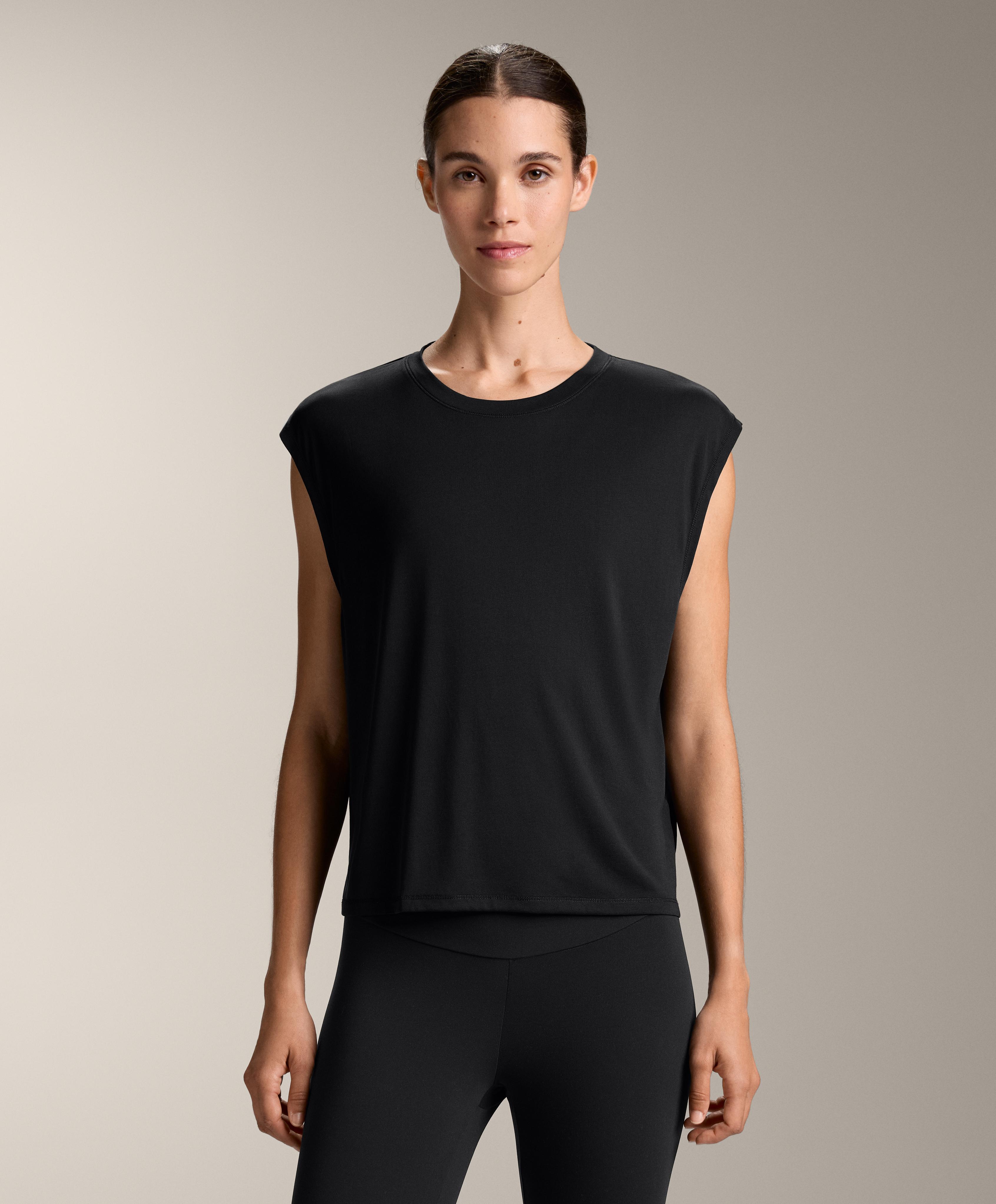T-shirt sem mangas em mistura de modal T-shirt sem mangas em mistura de modal