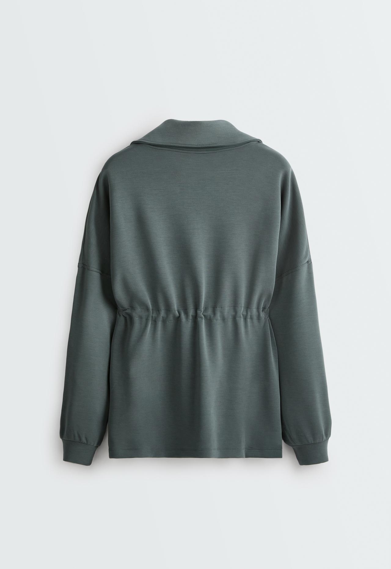 Long high-neck sweatshirt with modal — OCEAN