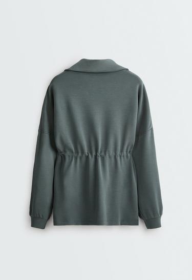 Long high-neck sweatshirt with modal — OCEAN 8