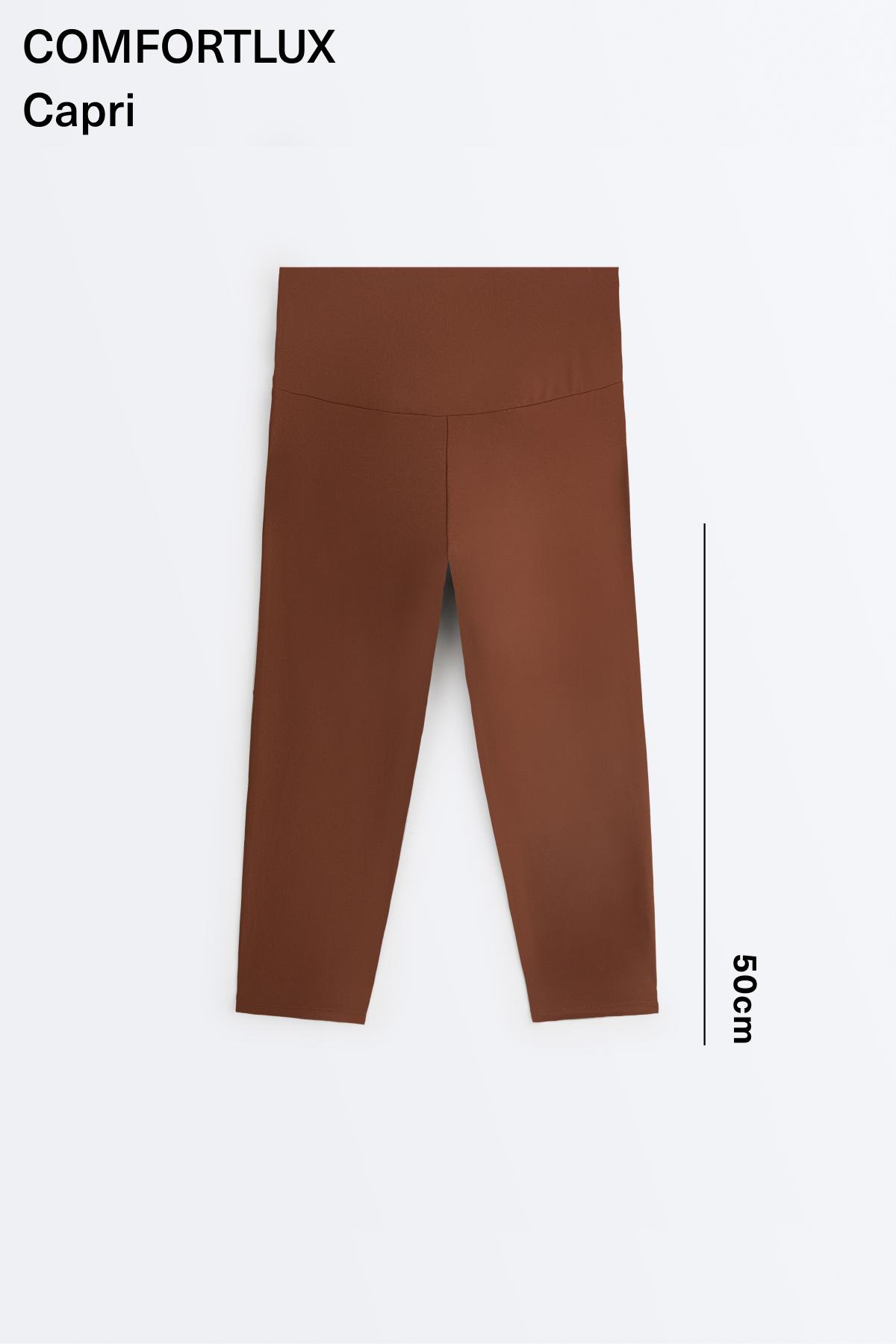 Comfortlux super-high-rise 50cm capri leggings — COFFEE