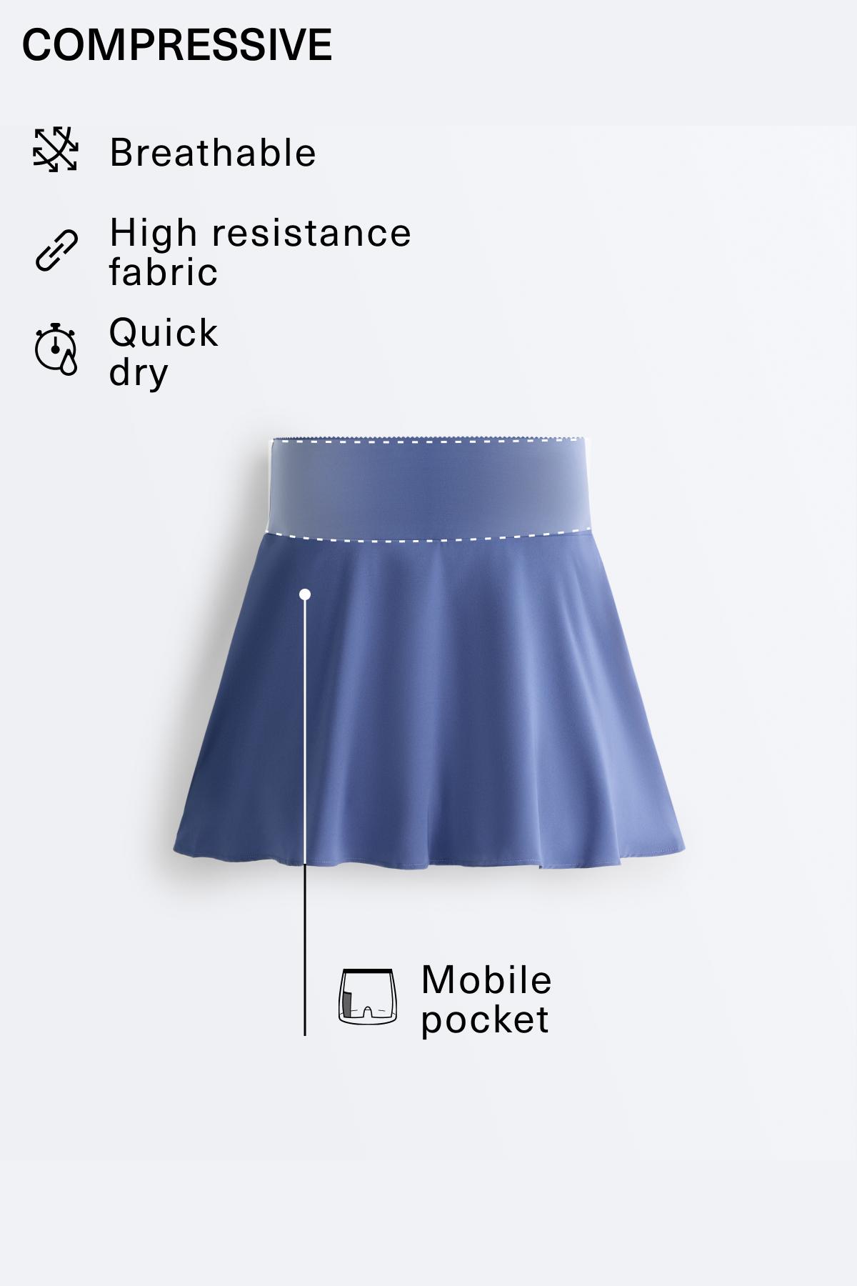 High rise Compressive skirt — MID-WASHED BLUE