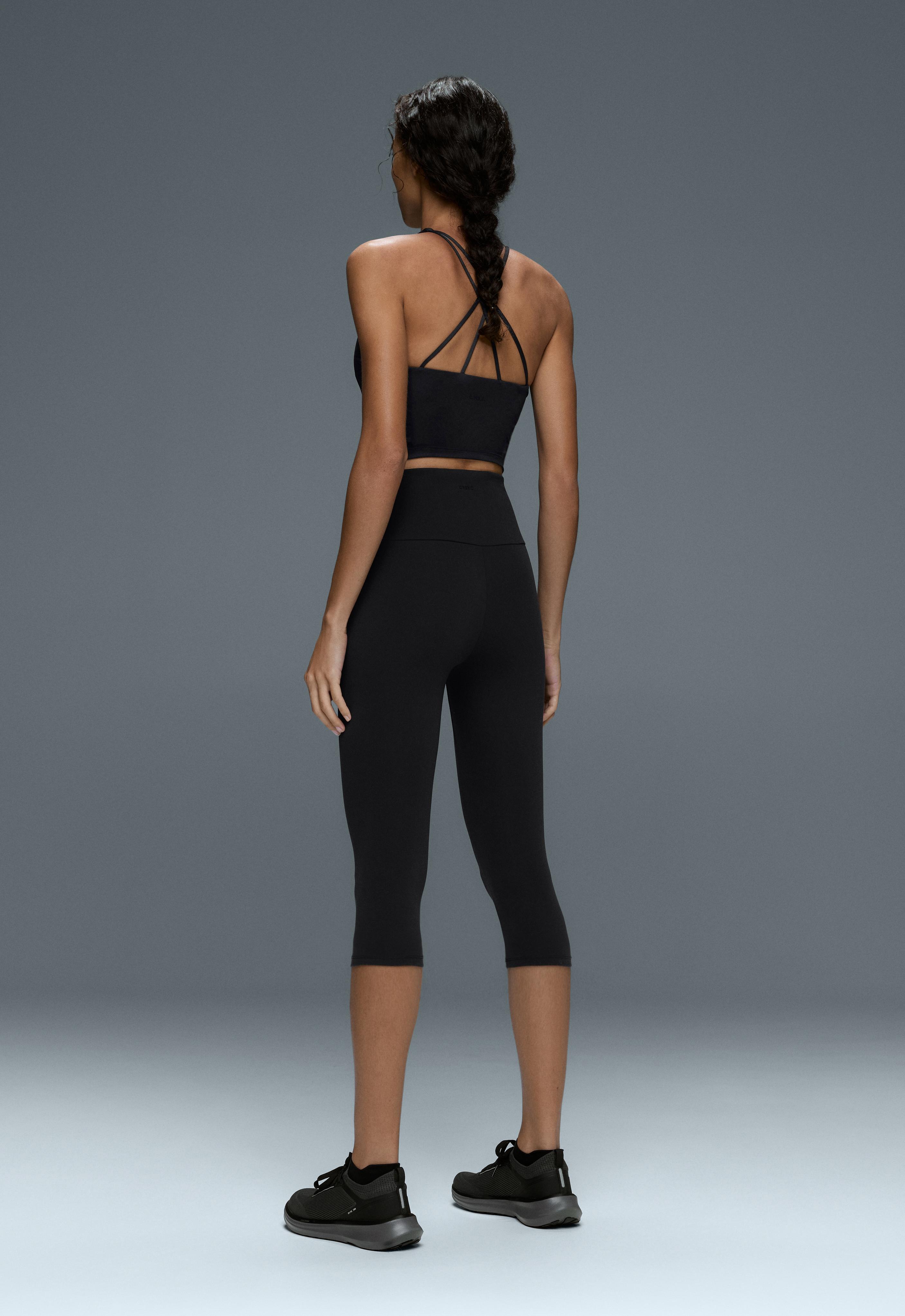 Comfortlux high-rise 40cm knee-length leggings — BLACK
