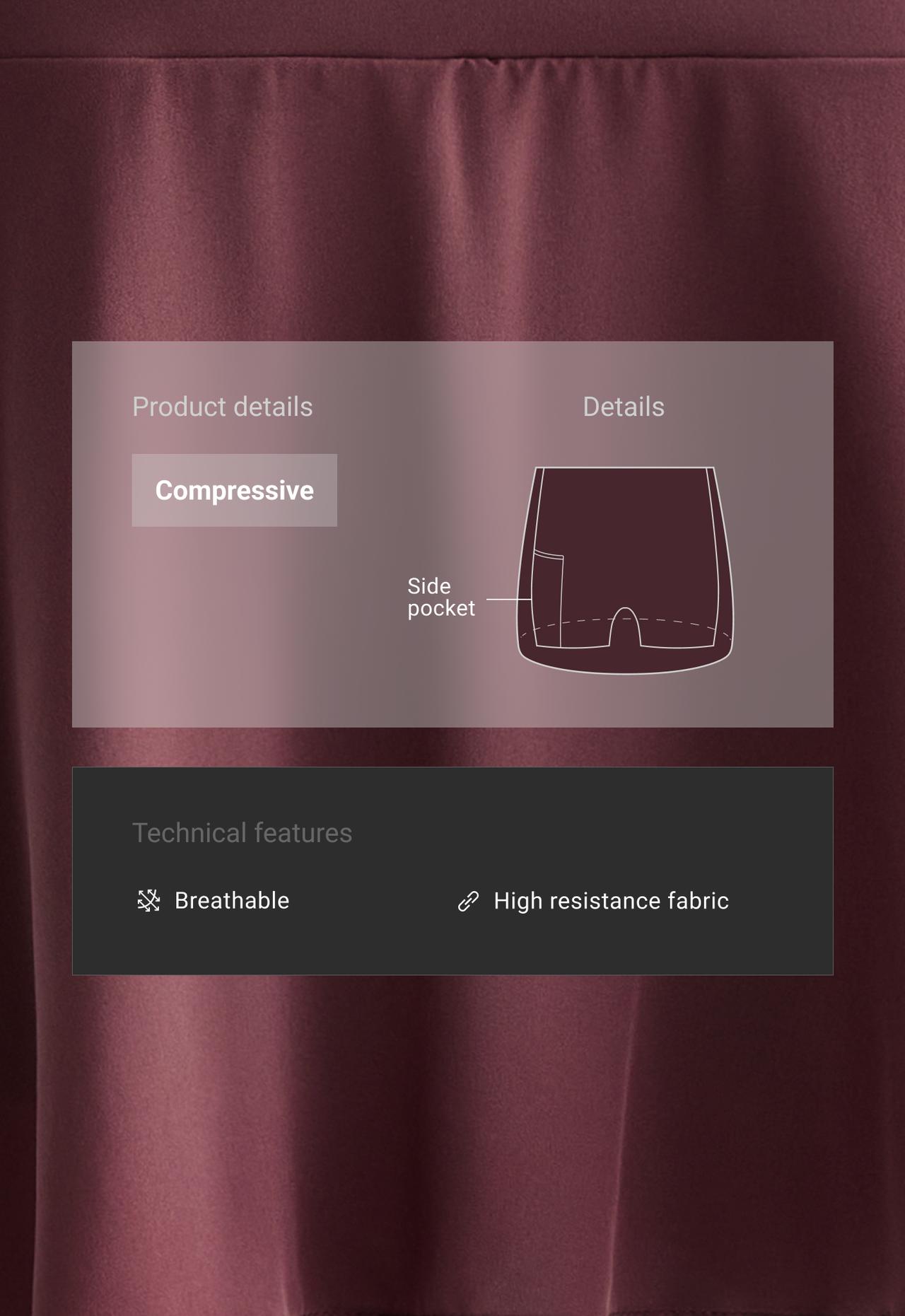 High rise Compressive skirt — BURGUNDY