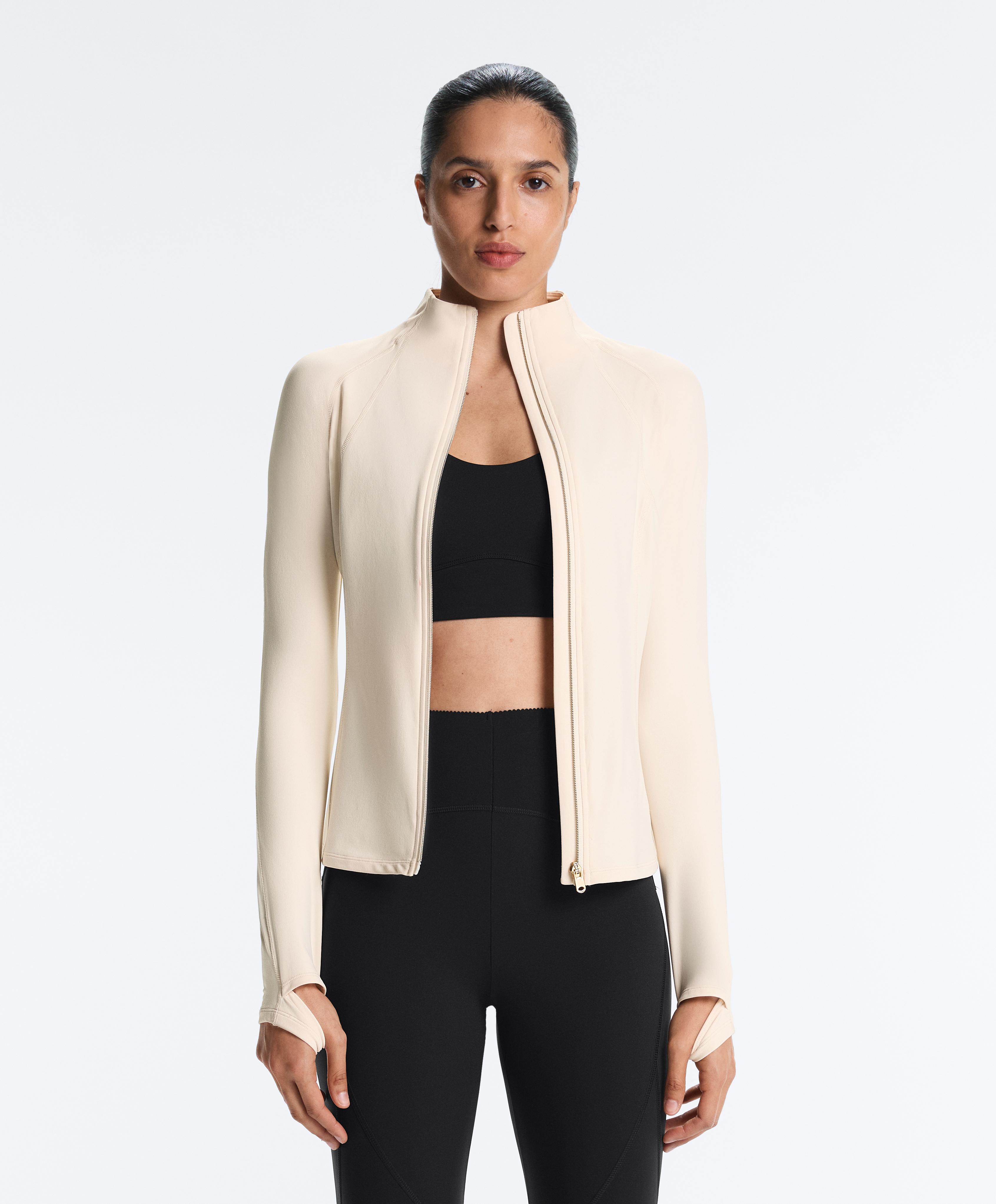 Light warm technical jacket with seams — PALE ECRU