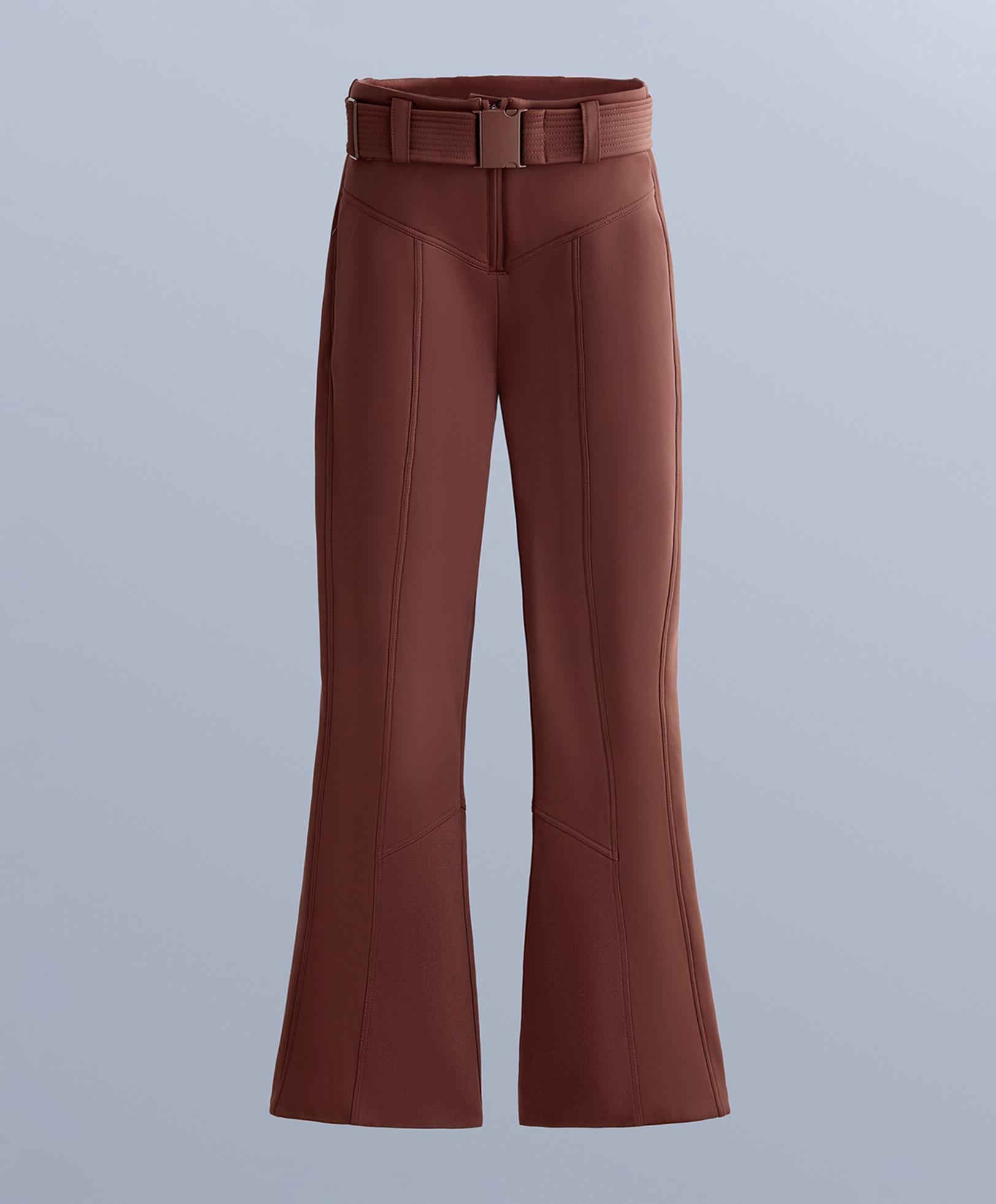 Water-resistant high-rise flare stretch SKI trousers — TERRACOTTA