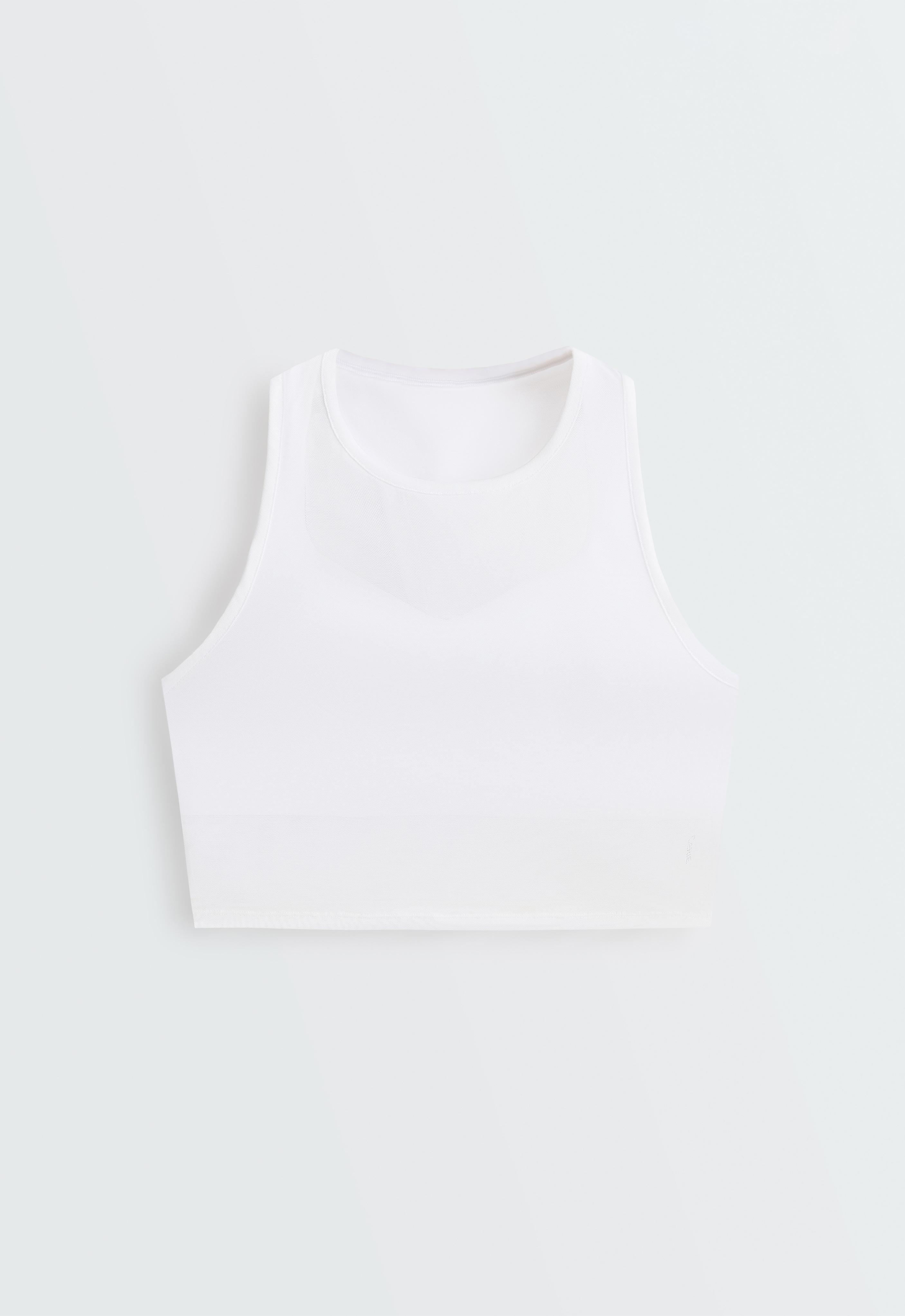 Sheer compressive tank top — WHITE