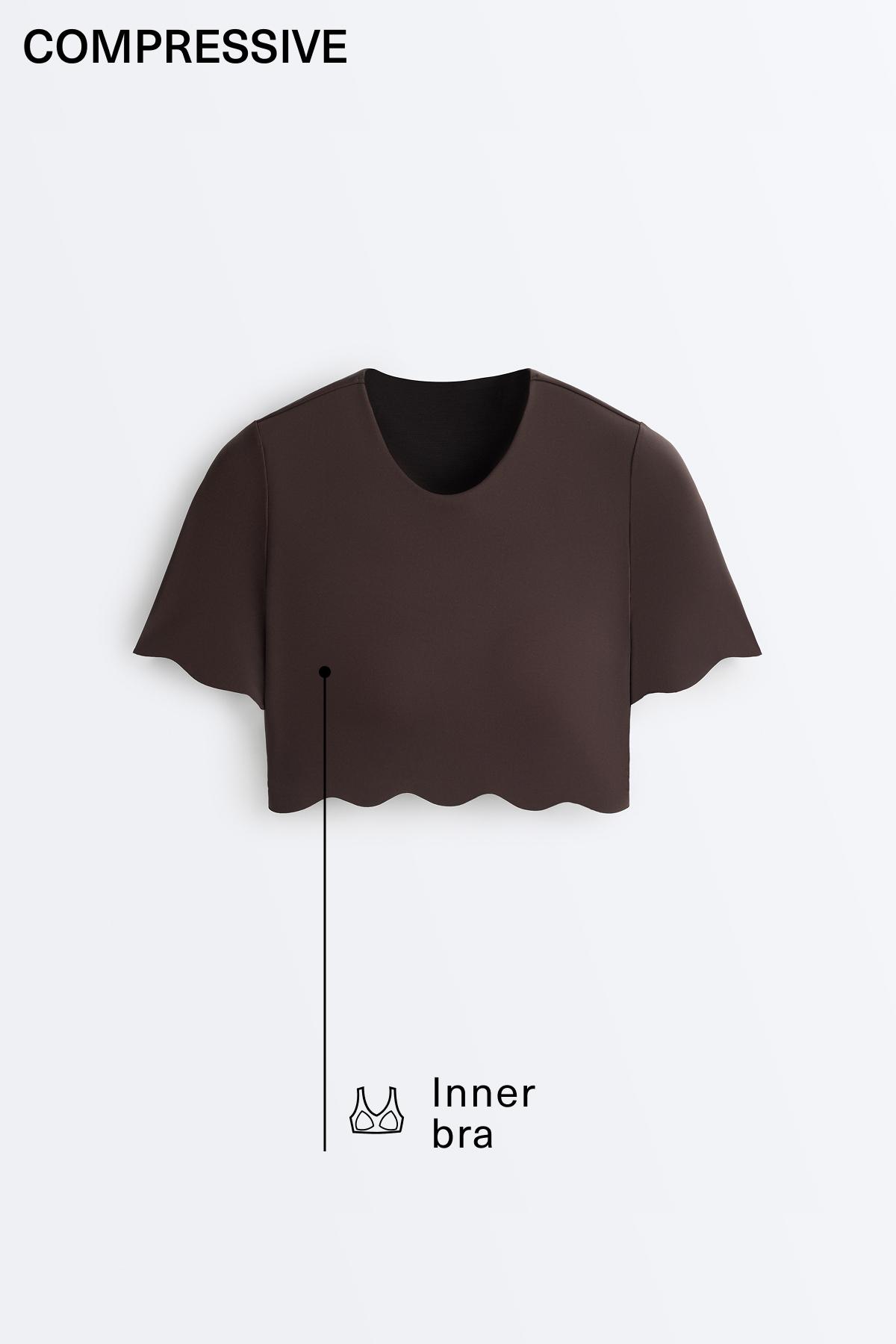 Wavy Compressive Tank Top — DARK REDDISH‑BROWN