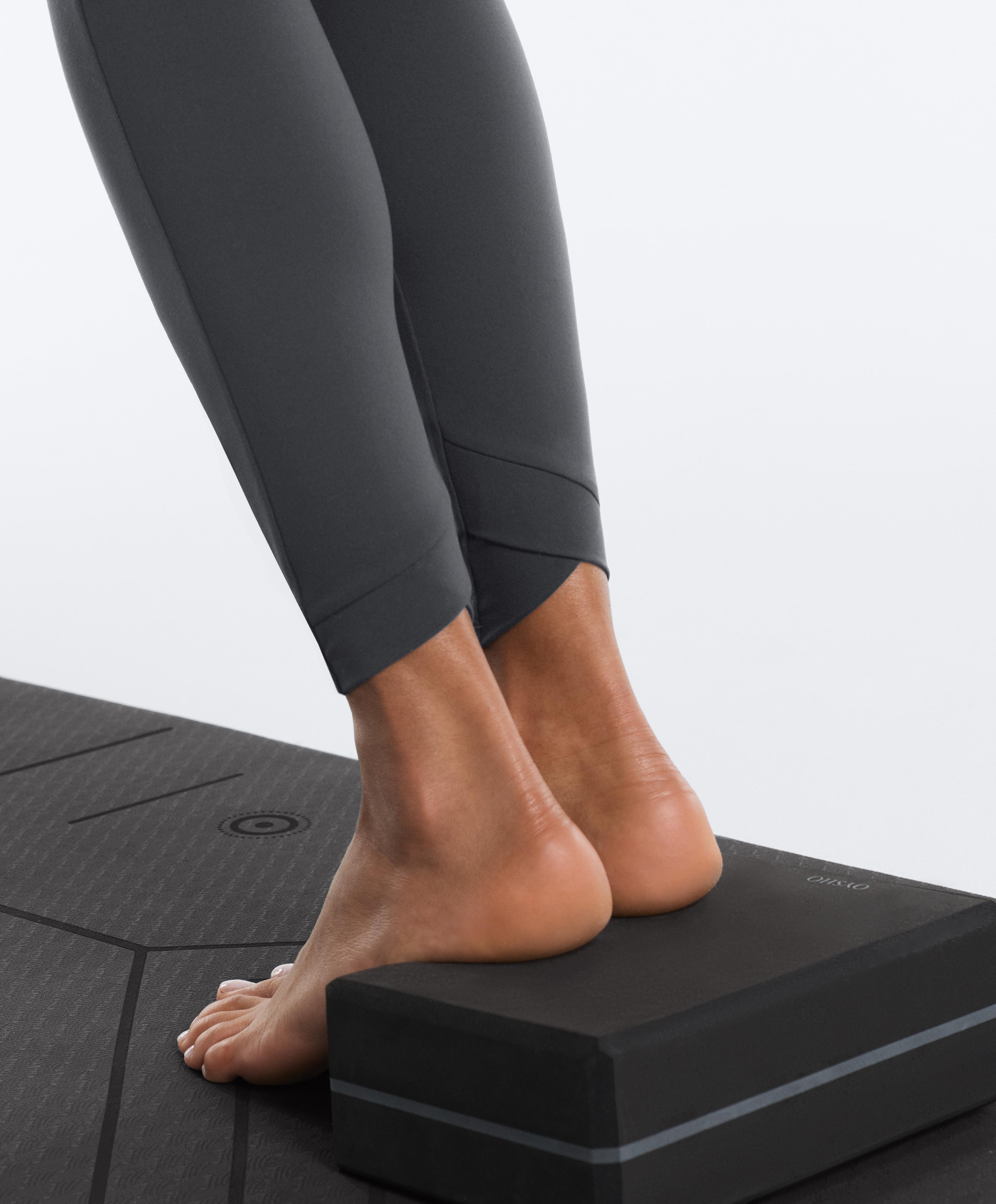 Comfortlux V-waist contrast ankle-length leggings — ASPHALT