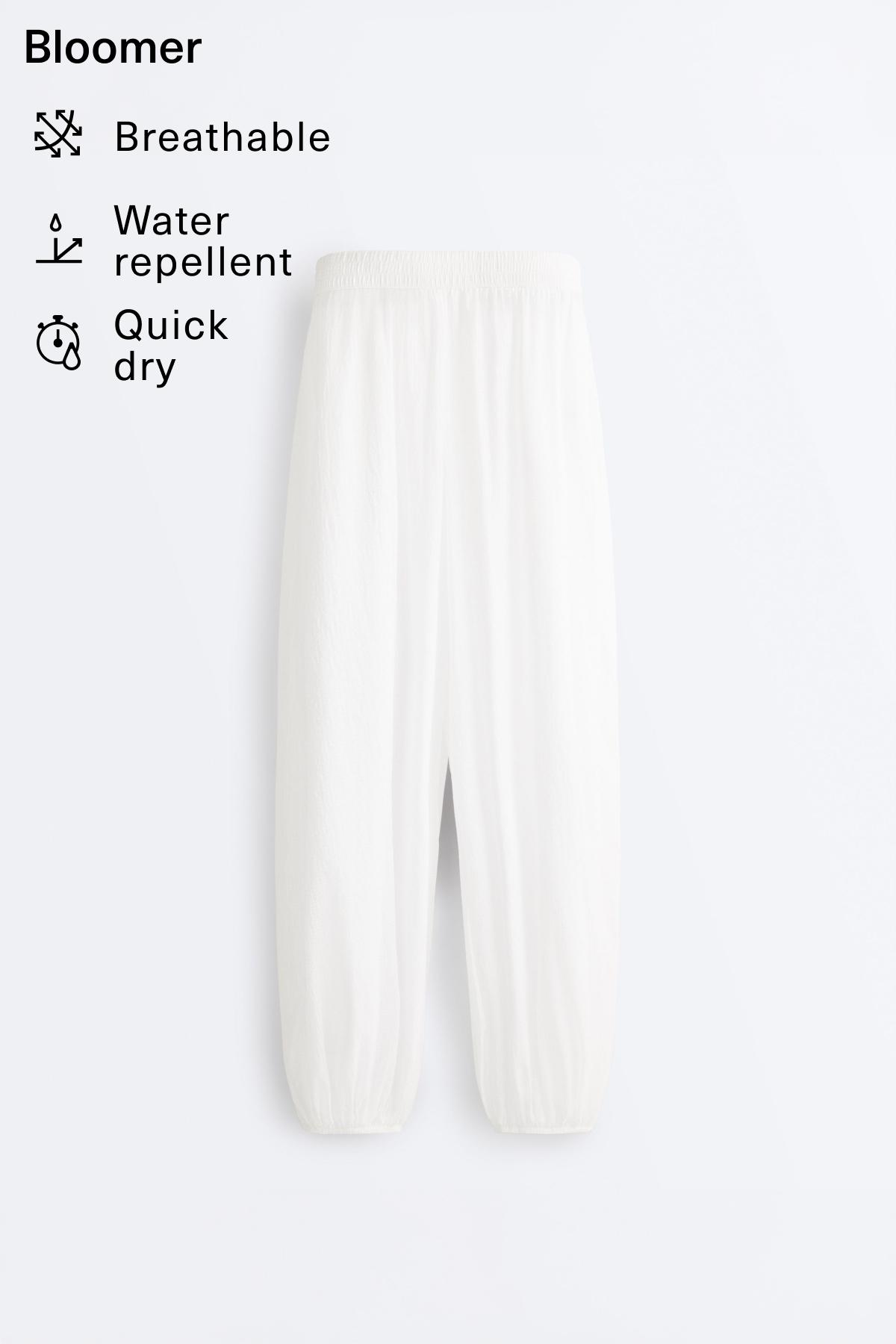 Checked technical bloomer trousers — WHITE